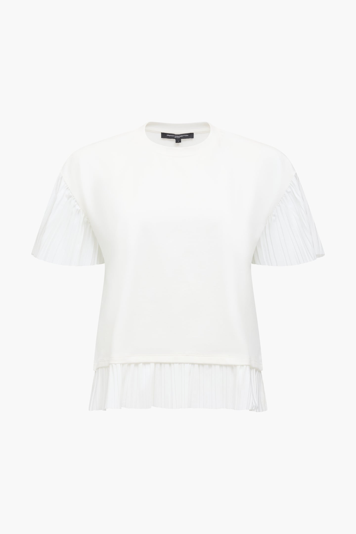 RALLIE PLISSE TRIM TEE SHIRT LINEN WHITE 2