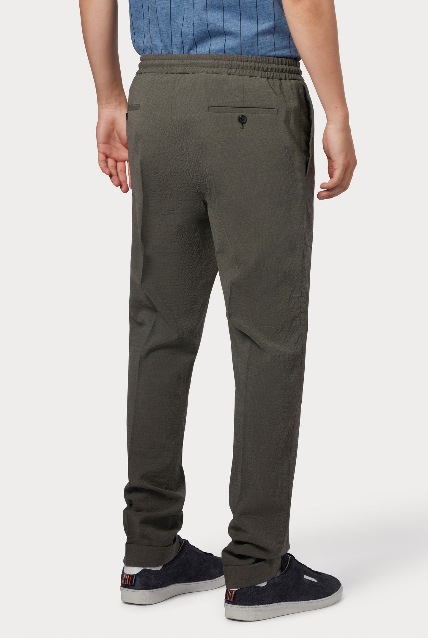 MENS DRAWCORD TROUSER GREY BEIGE 2