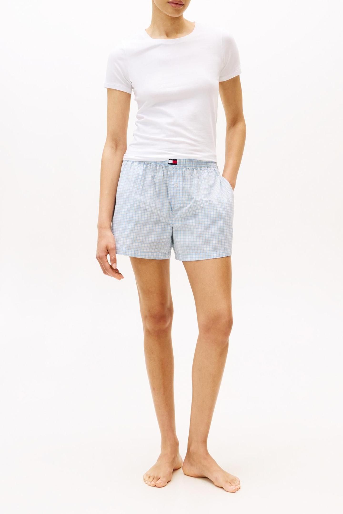 PLAID PRT POPLIN SHORT MINI PLAID CLOUDY BLUE 1