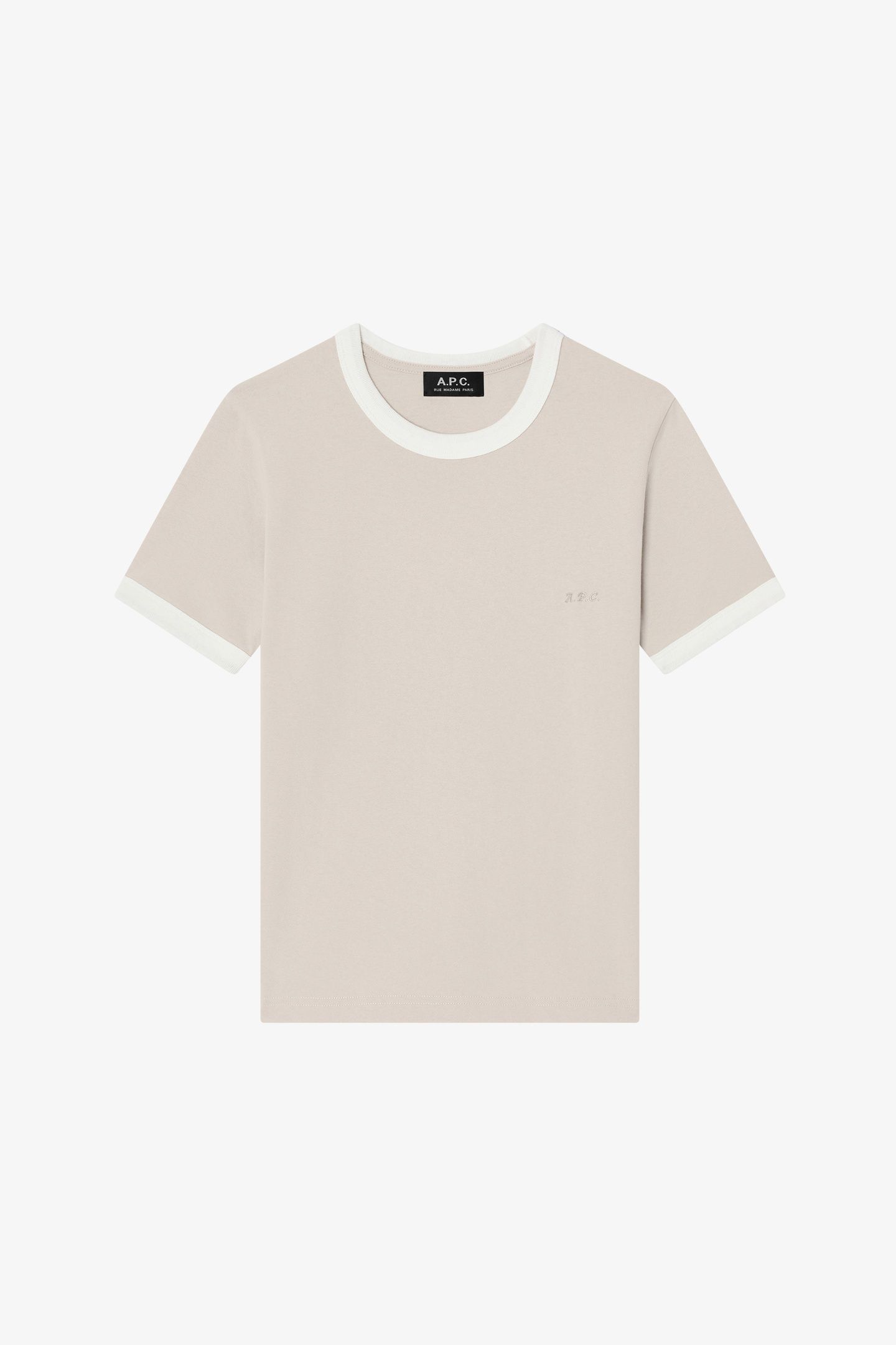 T-SHIRT CROPPED SHORT SLEEVE CONTRAST PUTTY 2