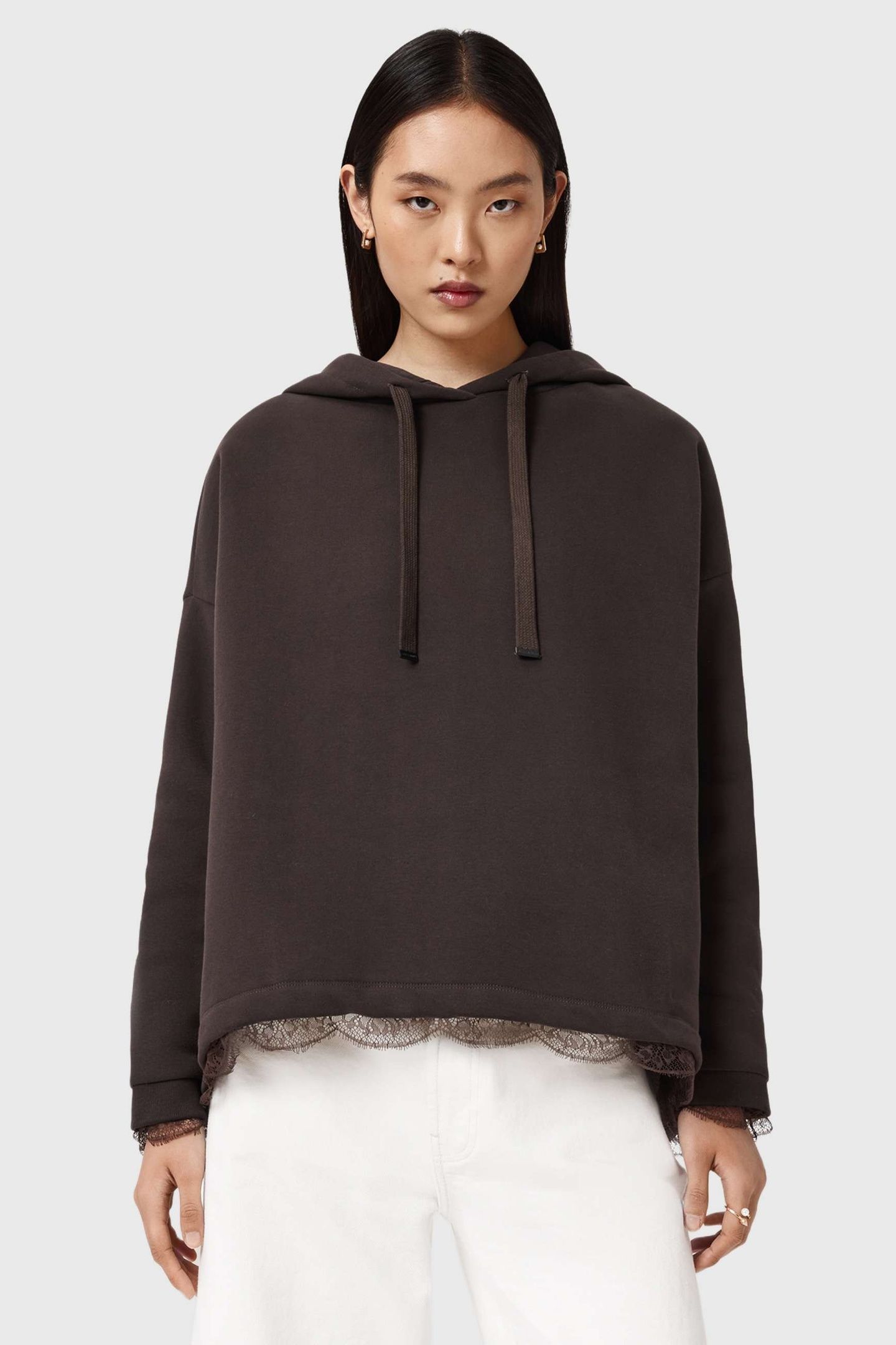 NIA LACE HOODY BOTTLE BROWN 2