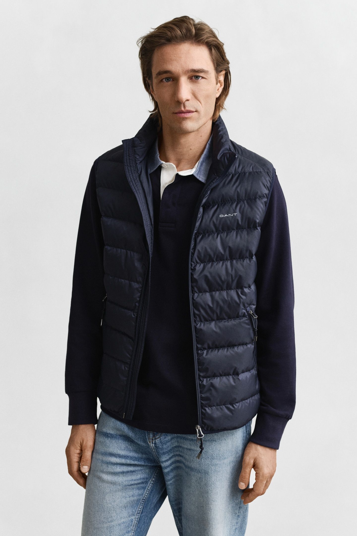 LIGHT DOWN VEST EVENING BLUE 1
