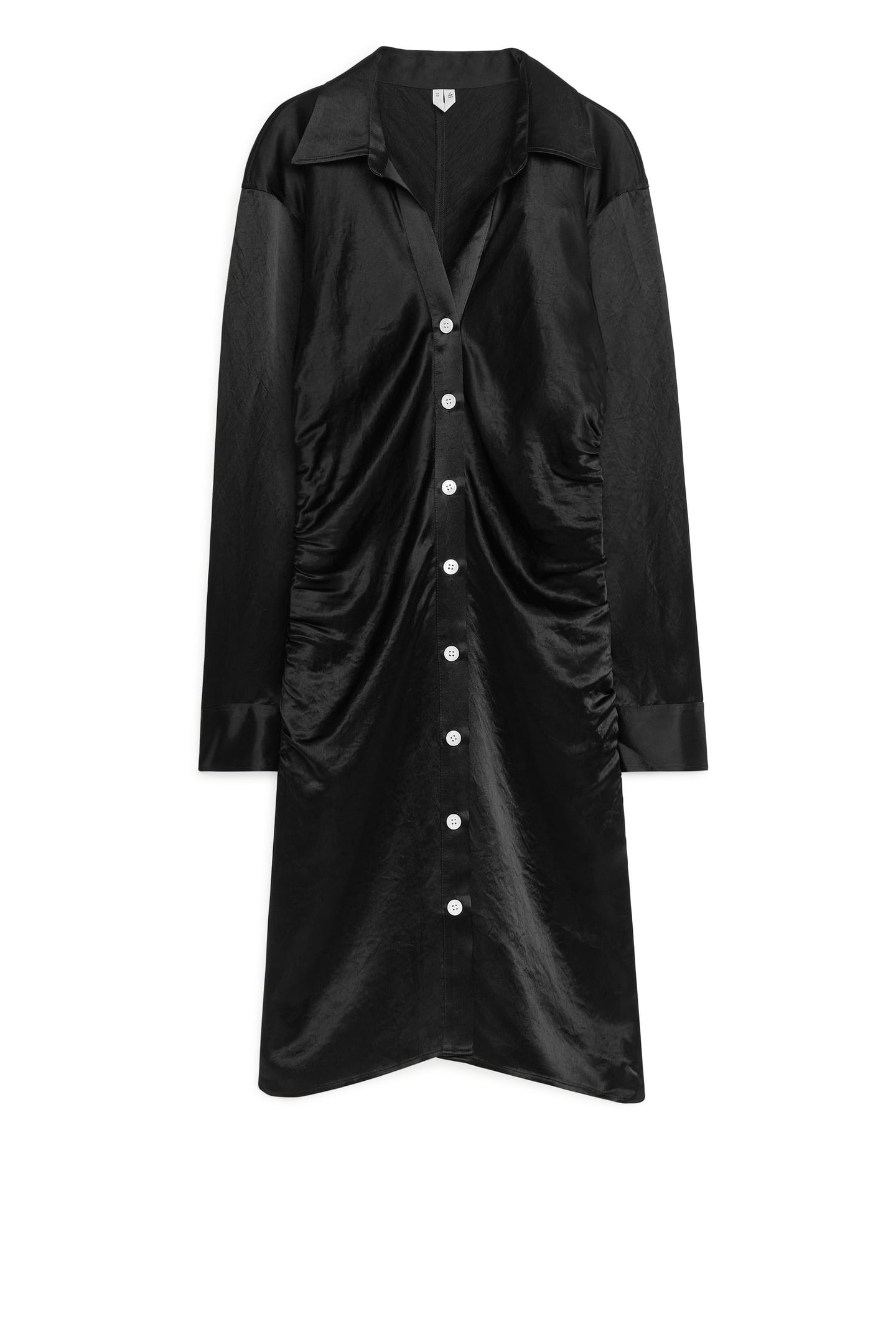 FORTUNE SATIN SHIRTDRESS BLACK 3