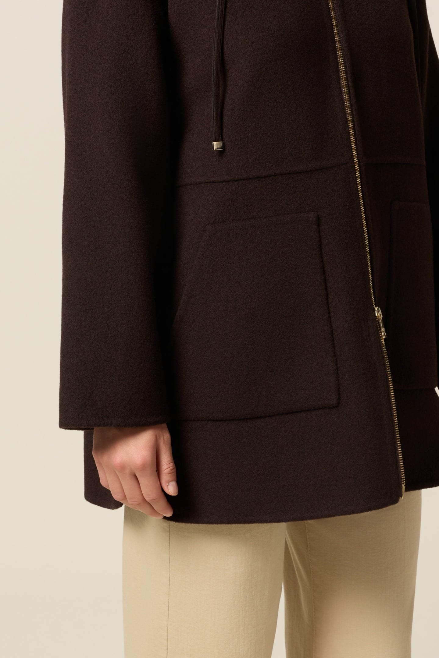 PADDED HOODED PARKA JACKET BROWN 4