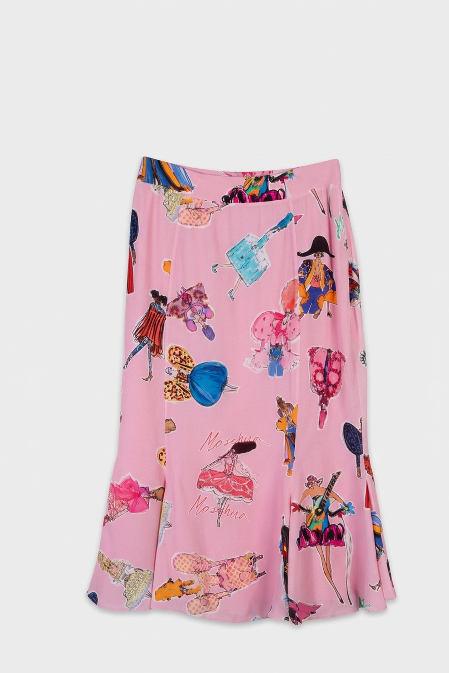 GEORGETTE SKIRT FASHION SKETCHES PINK 3