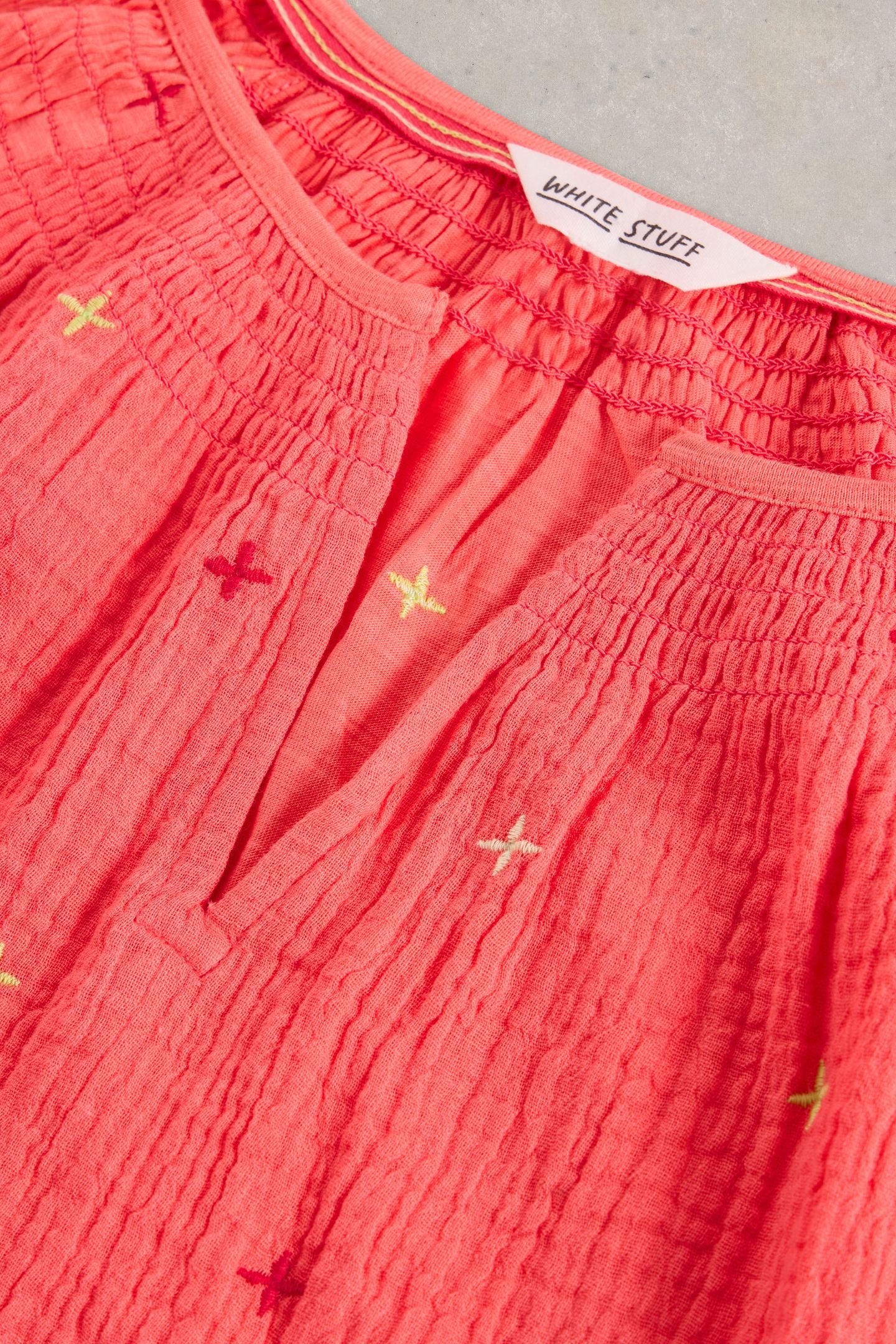 LUELLA EMBROIDERED TOP CORAL MULTI 6