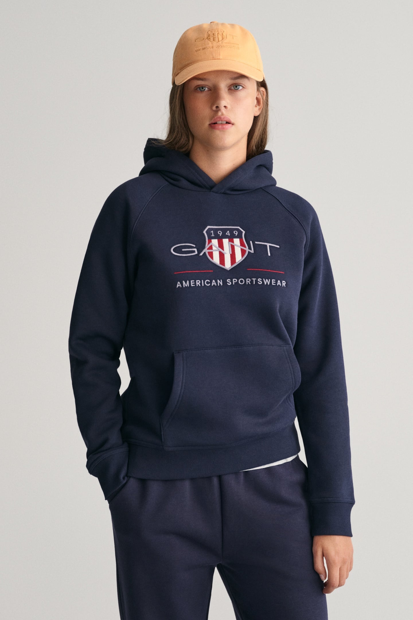 TEEN UNISEX ARCHIVE SHIELD HOODIE EVENING BLUE 2