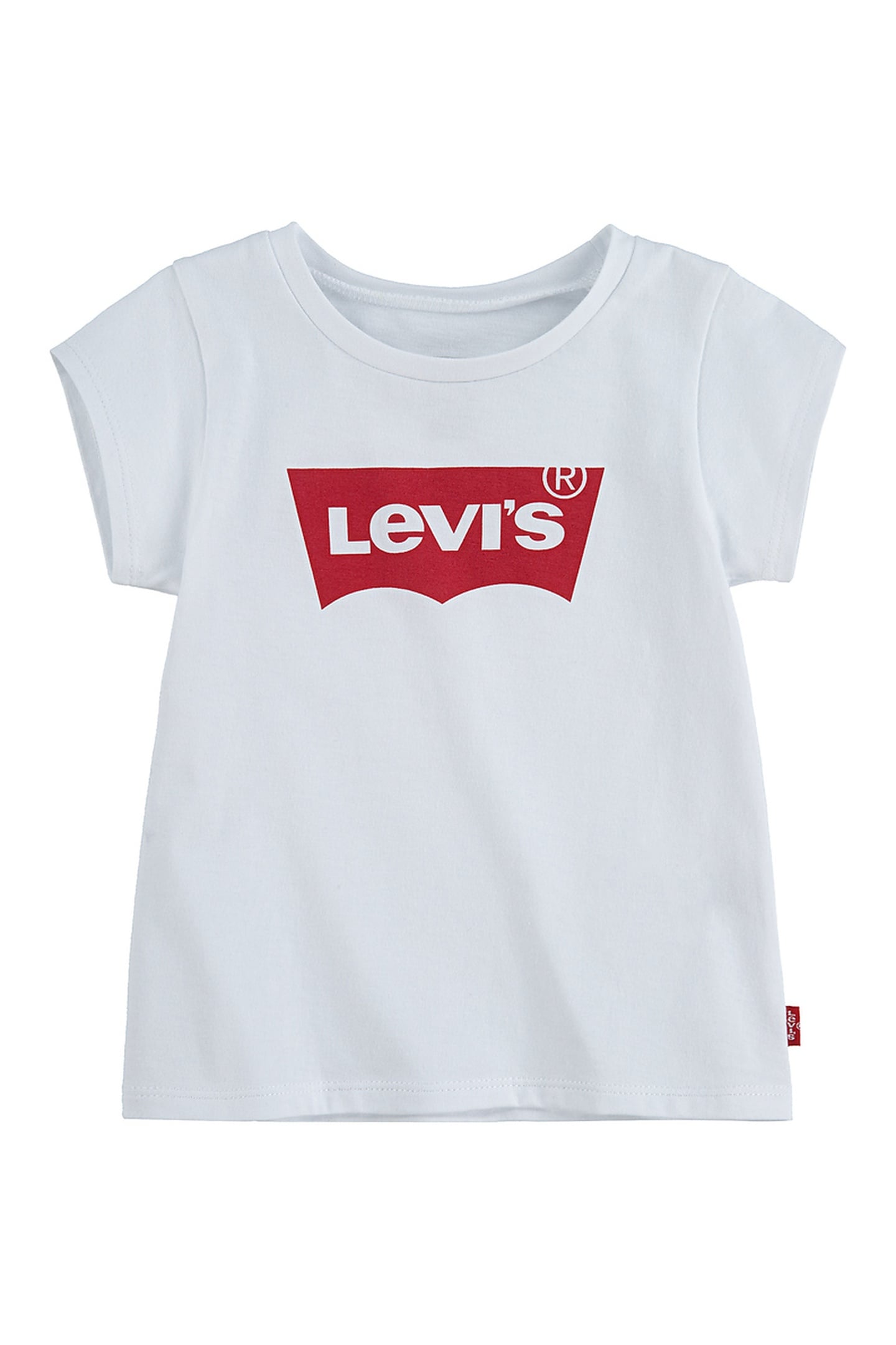 GIRLS SS BATWING A LINE TEE RED/WHITE 1