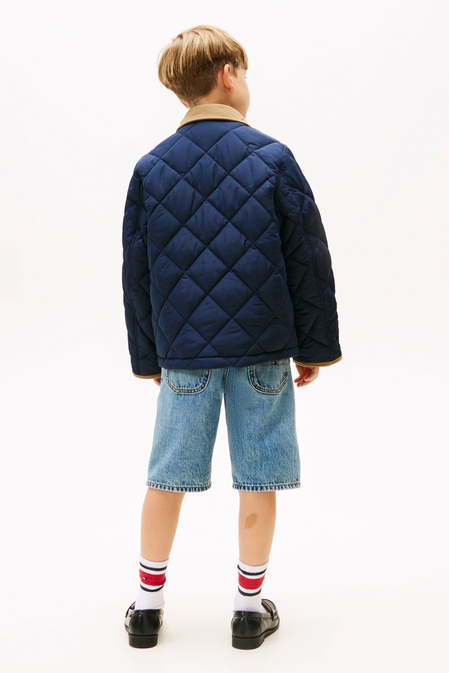 BOYS CONTRAST COLLAR QUILTED DARK NIGHT NAVY 2