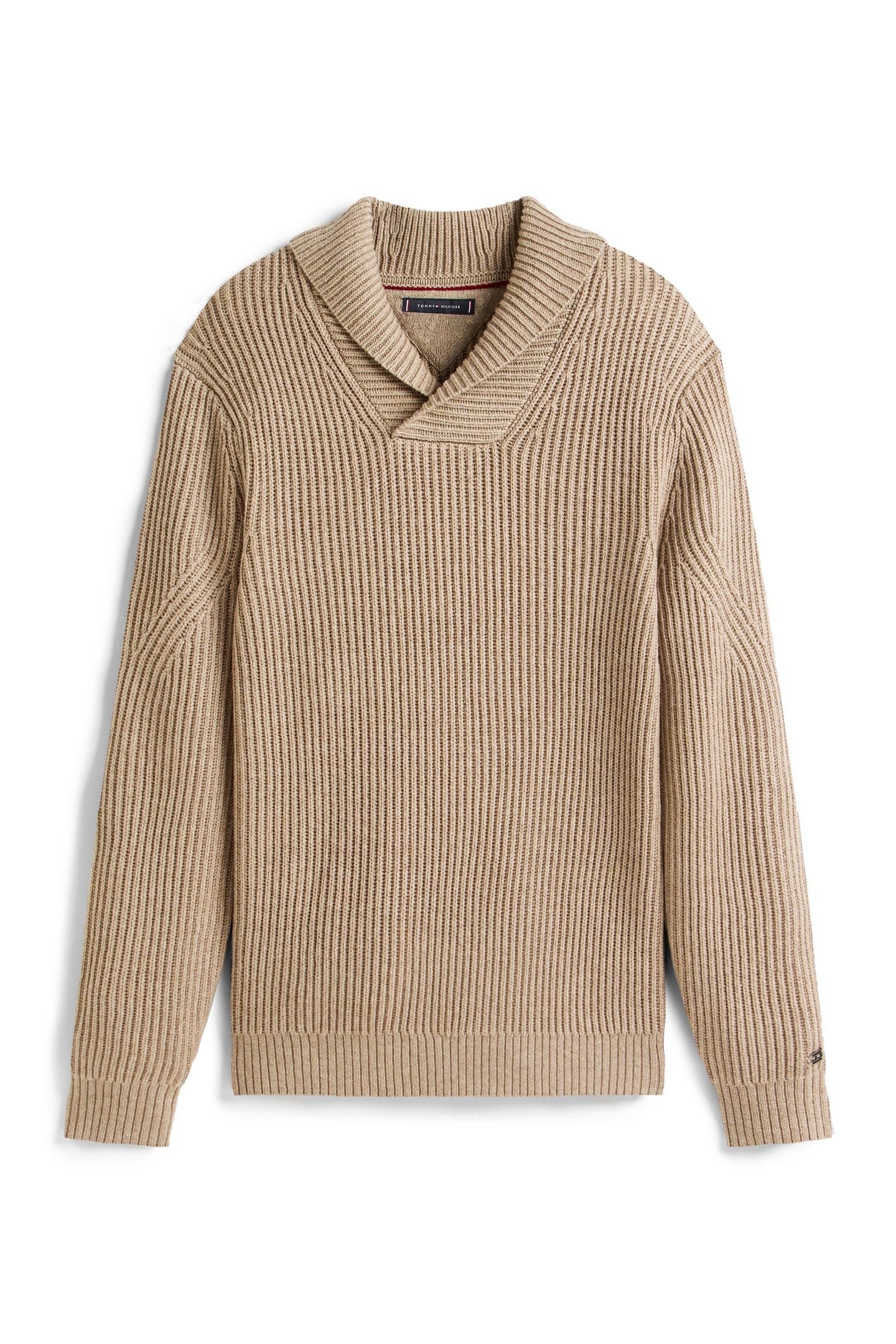 DC SHAWL COLLAR SWEATER COASTAL TAUPE HEATHER 4