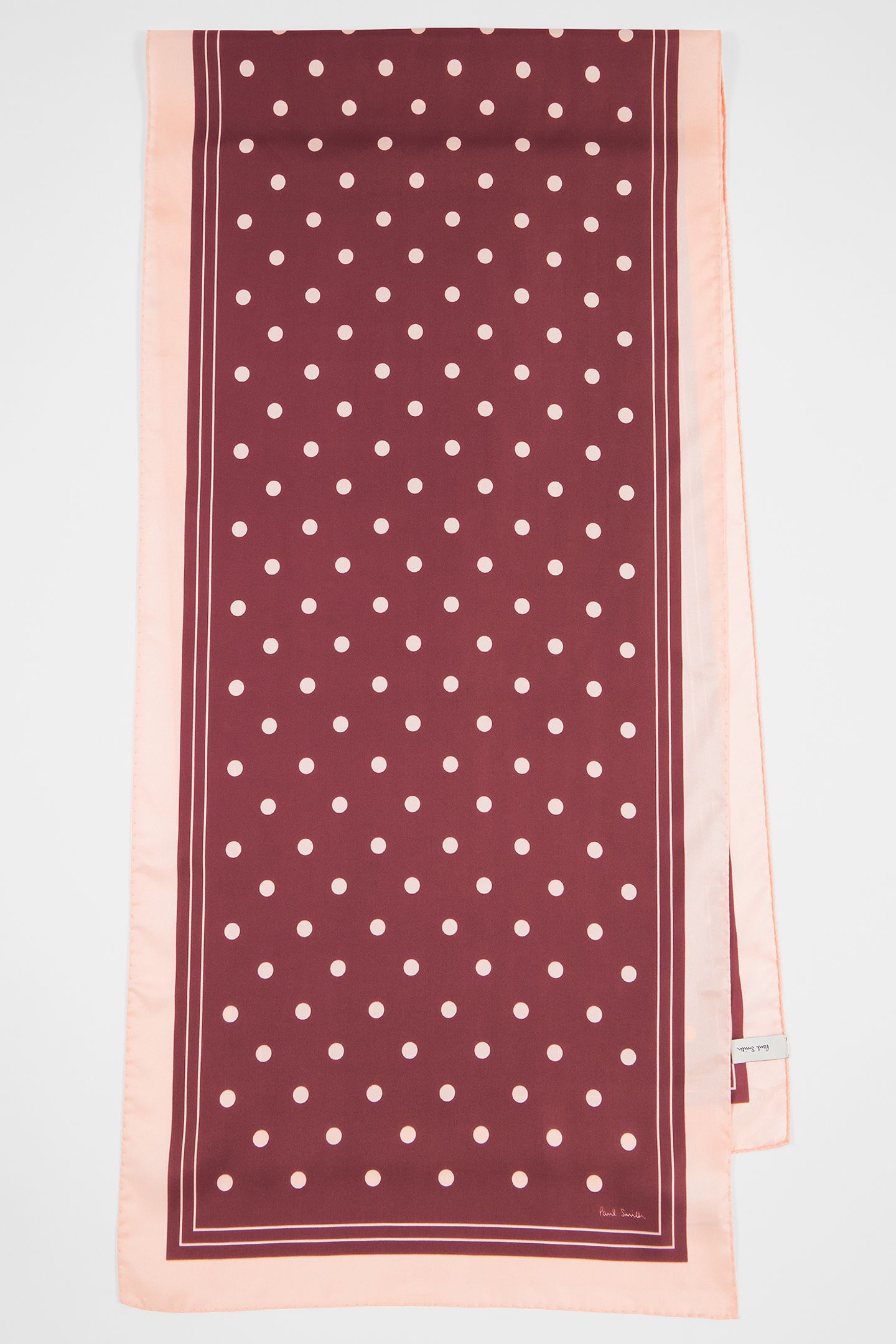 WOMEN SCARF POLKA SILK BUBBLEGUM/RASP 2