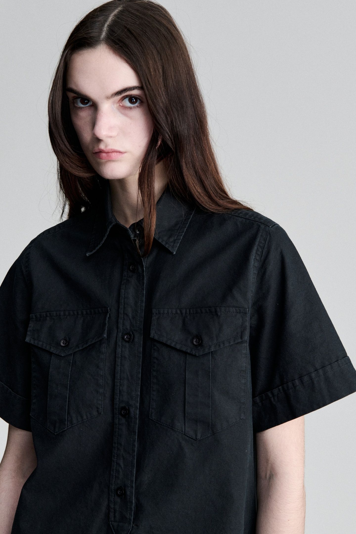 ARMY SHIRT DRESS BLACK 4