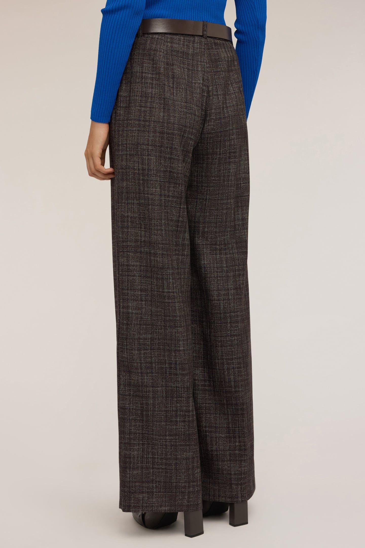 YARN-DYED PALAZZO PANTS GREY 3