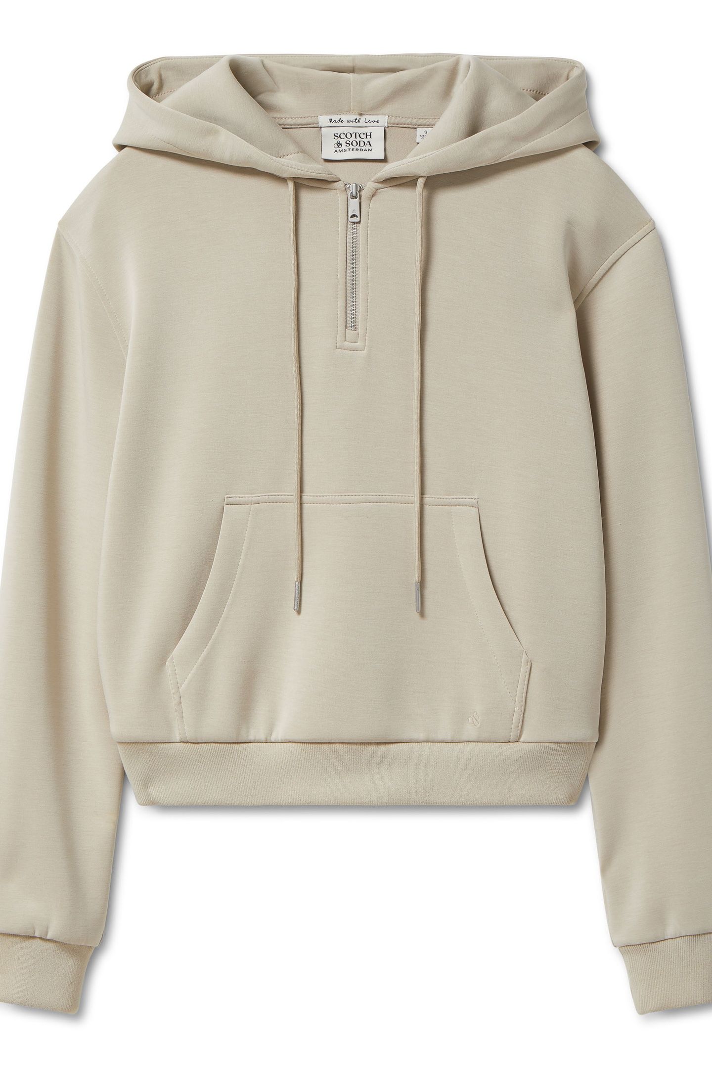 QUARTER ZIP HOODIE FEATHER GRAY 1