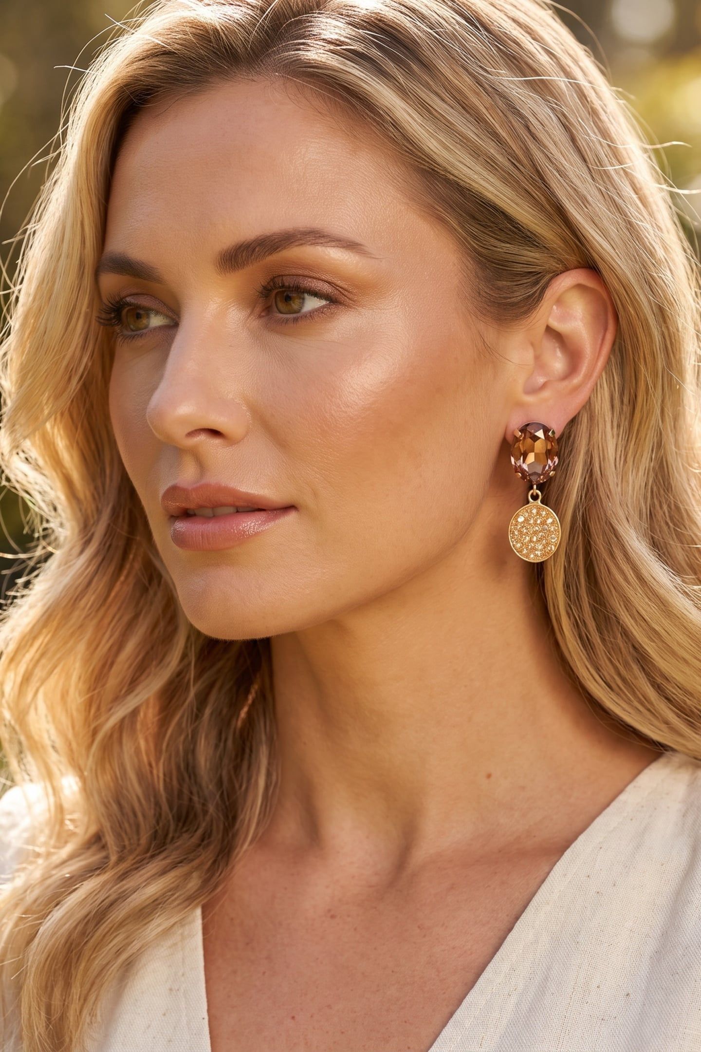 CLASSIC ROCKS EARRINGS BLUSH - BIG GOLD, BLUSH 4