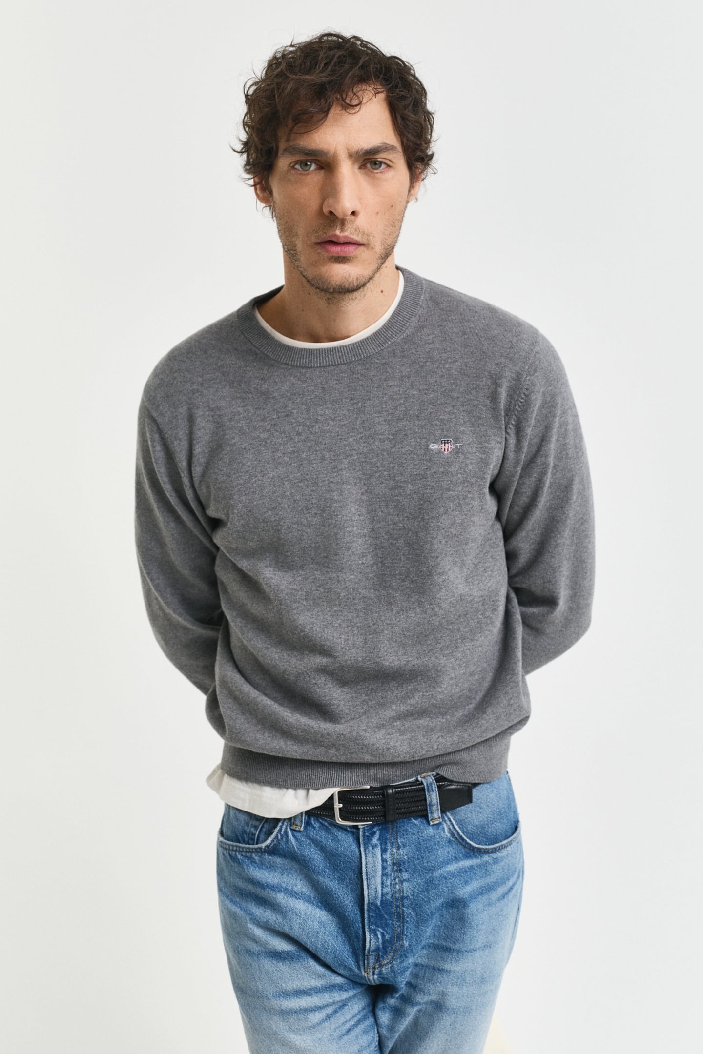 CLASSIC COTTON C-NECK DARK GREY MELANGE 2