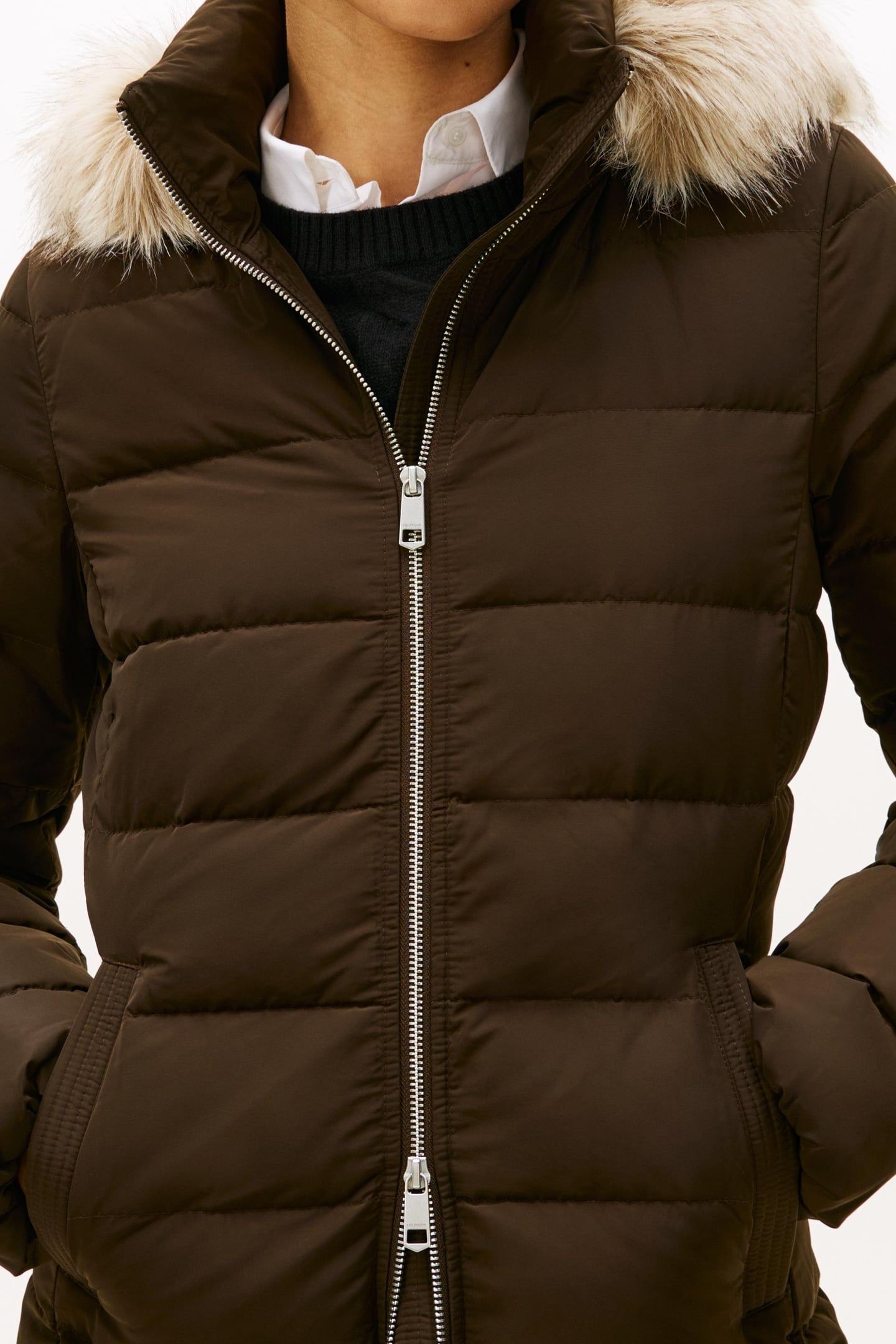 MW DOWN SLIM COAT DARK COFFEE 5