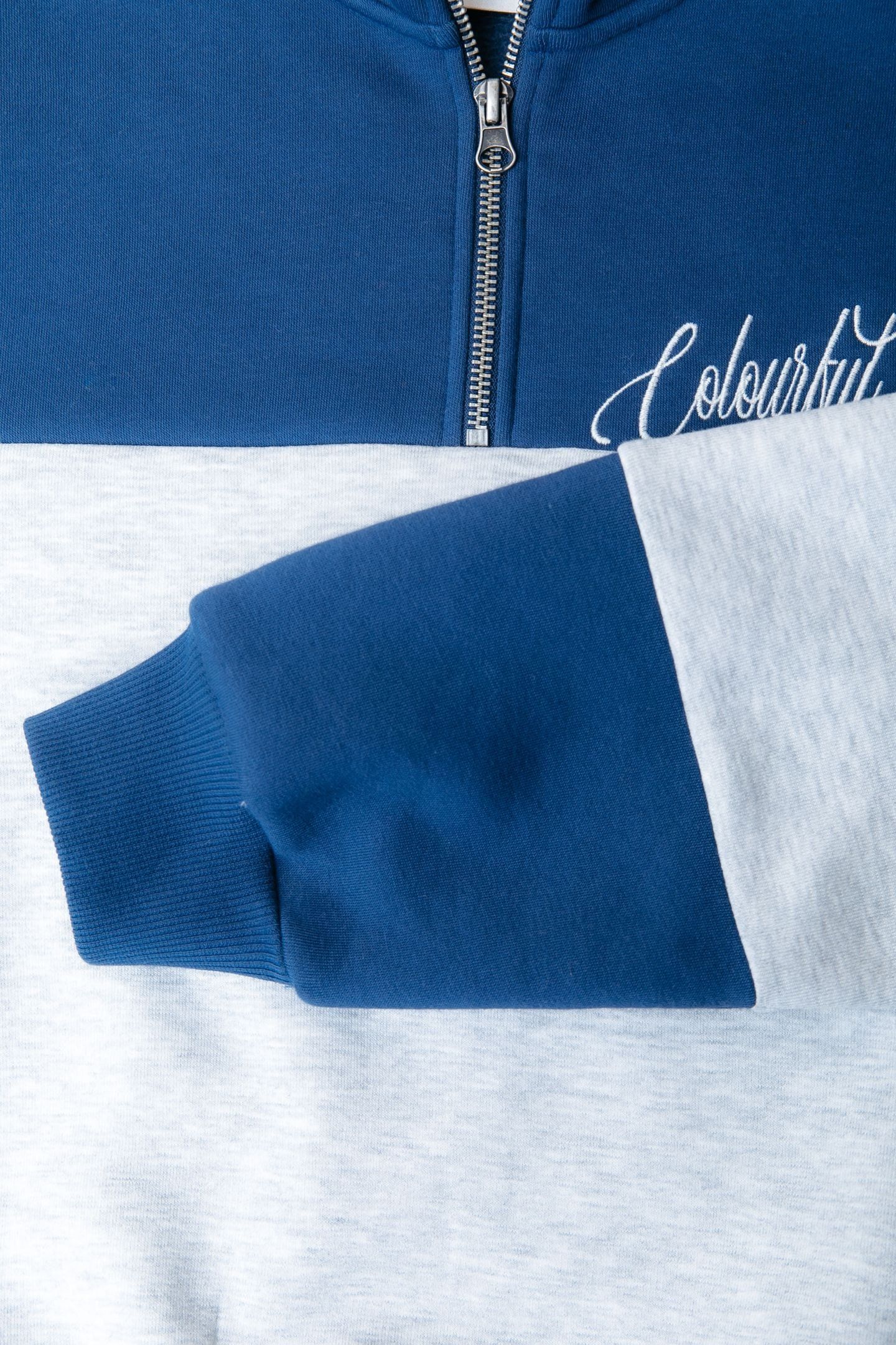 COLOURBLOCK ZIP SWEAT DEEP COBALT 5