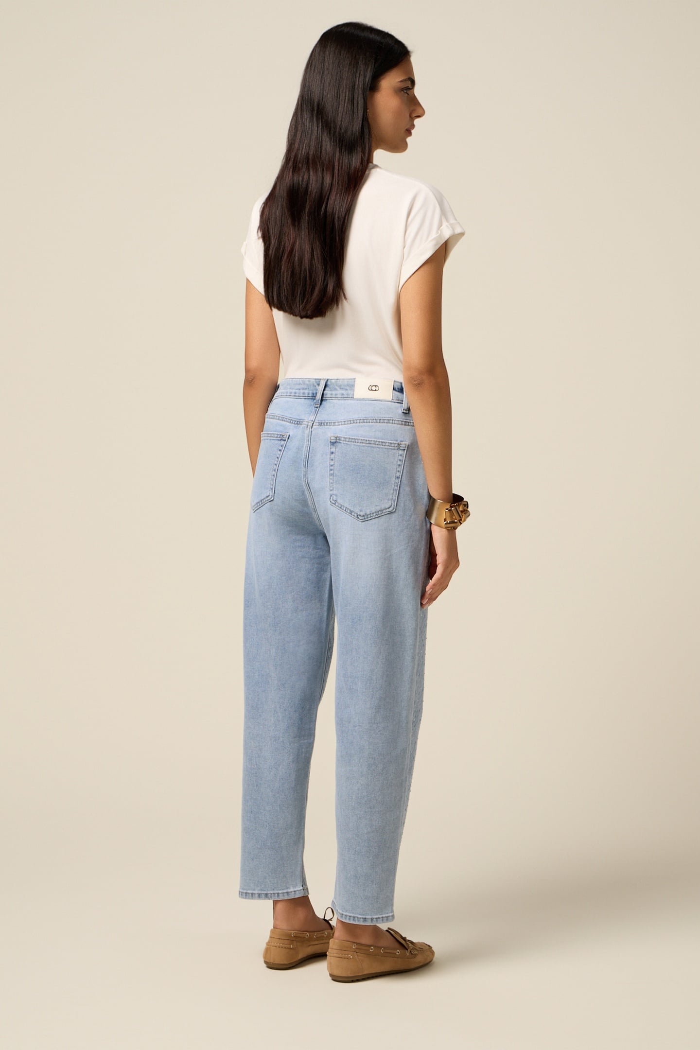 REGULAR JEANS WITH MICRO CRYSTALS LIGHT BLUE 3