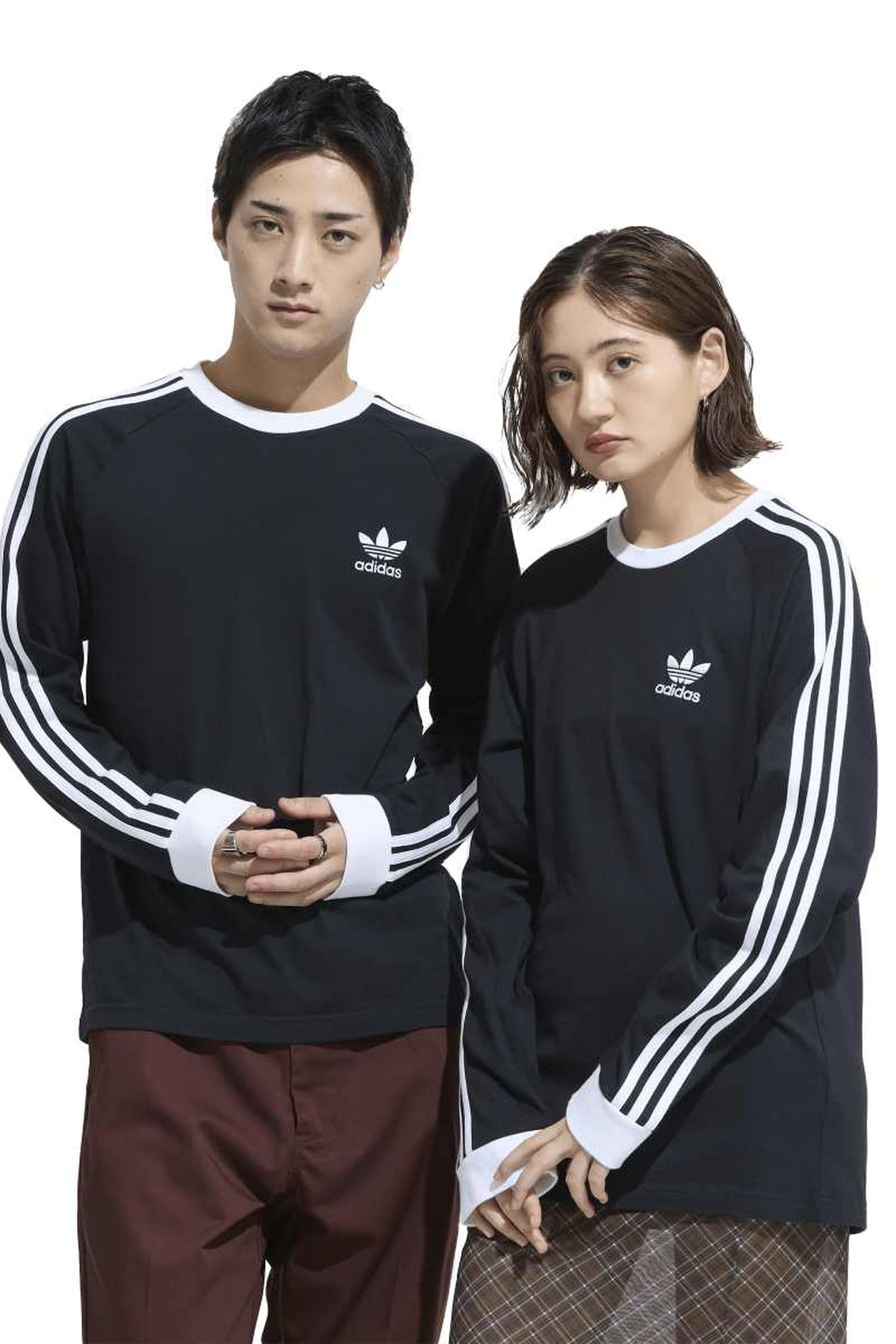 UNISEX 3-STRIPES LS T-SHIRT BLACK 1
