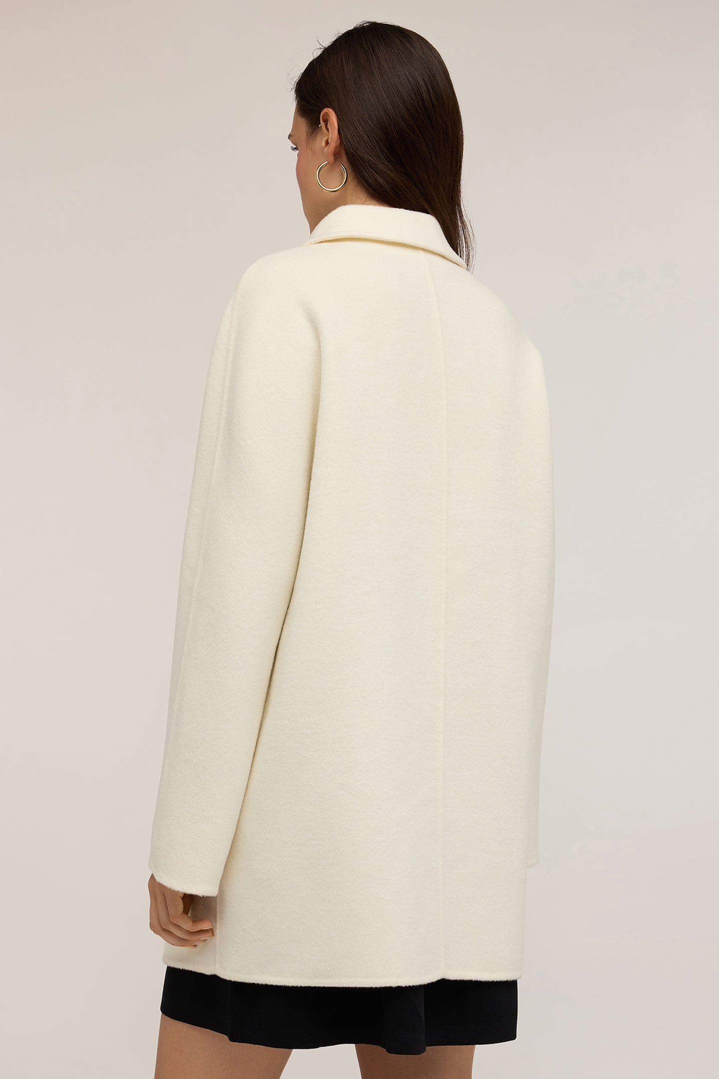 KIMONO-STYLE COAT IN WOOL BLEND FABRIC WHITE 3