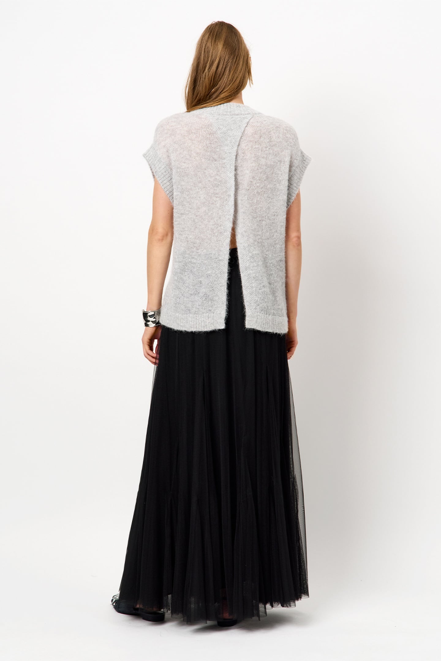 NYCIA SLEEVELESS SEQUIN SWEATER HEATHER GREY 3