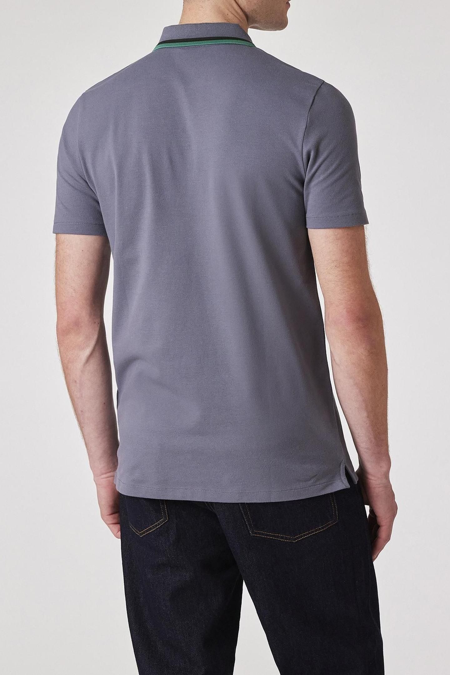 MENS REG FIT HALF ZIP POLO SLATE 3