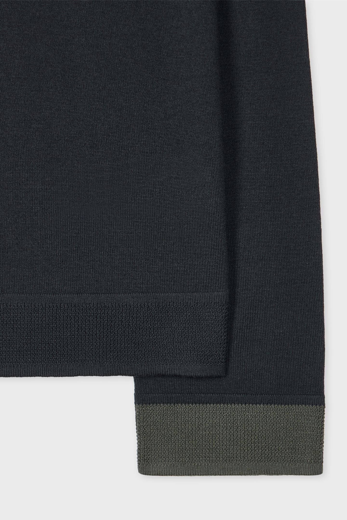 MENS SWEATER LS POLO BLACK MELANGE 7