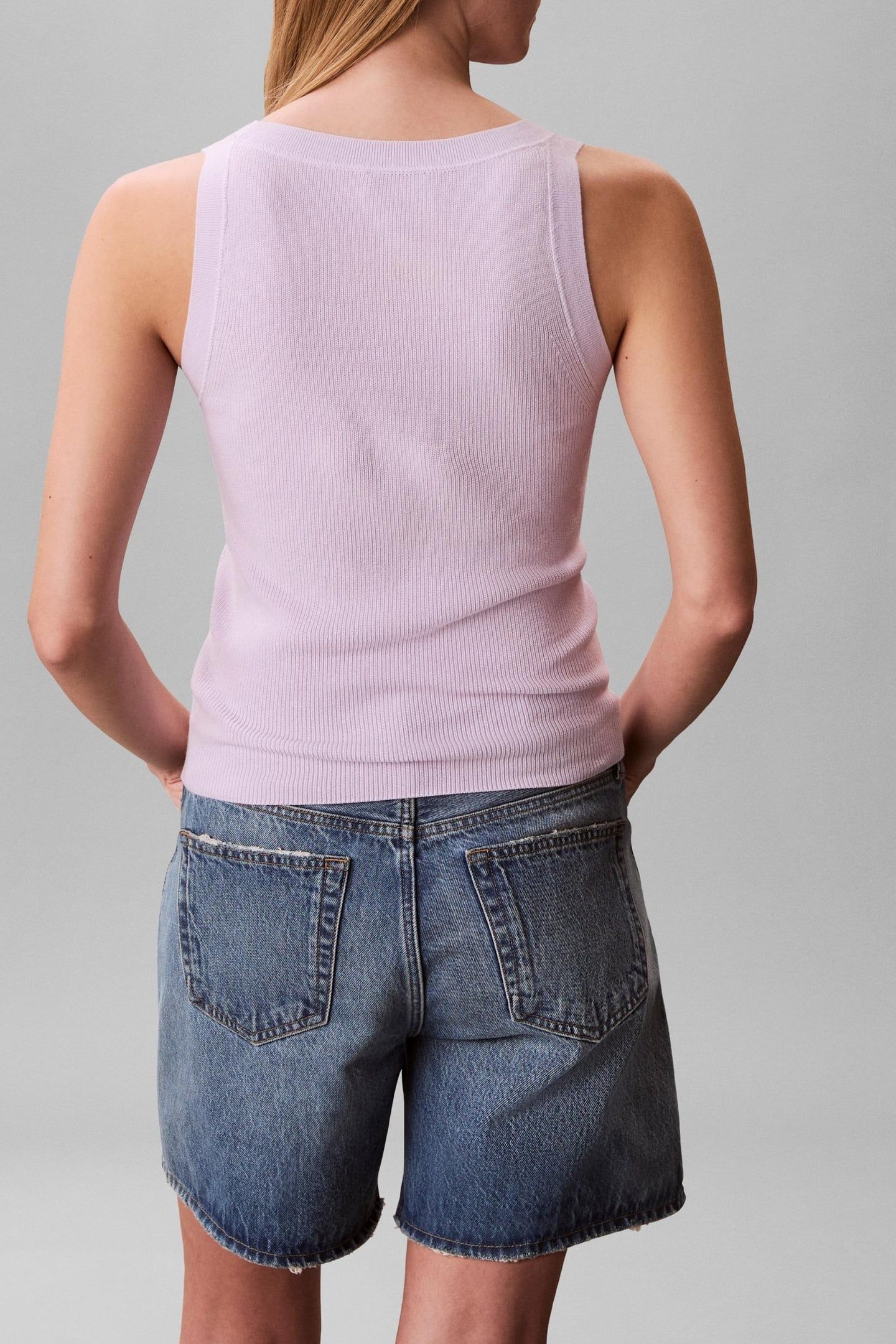 WOVEN LABEL TANK ISLAND LILAC 2
