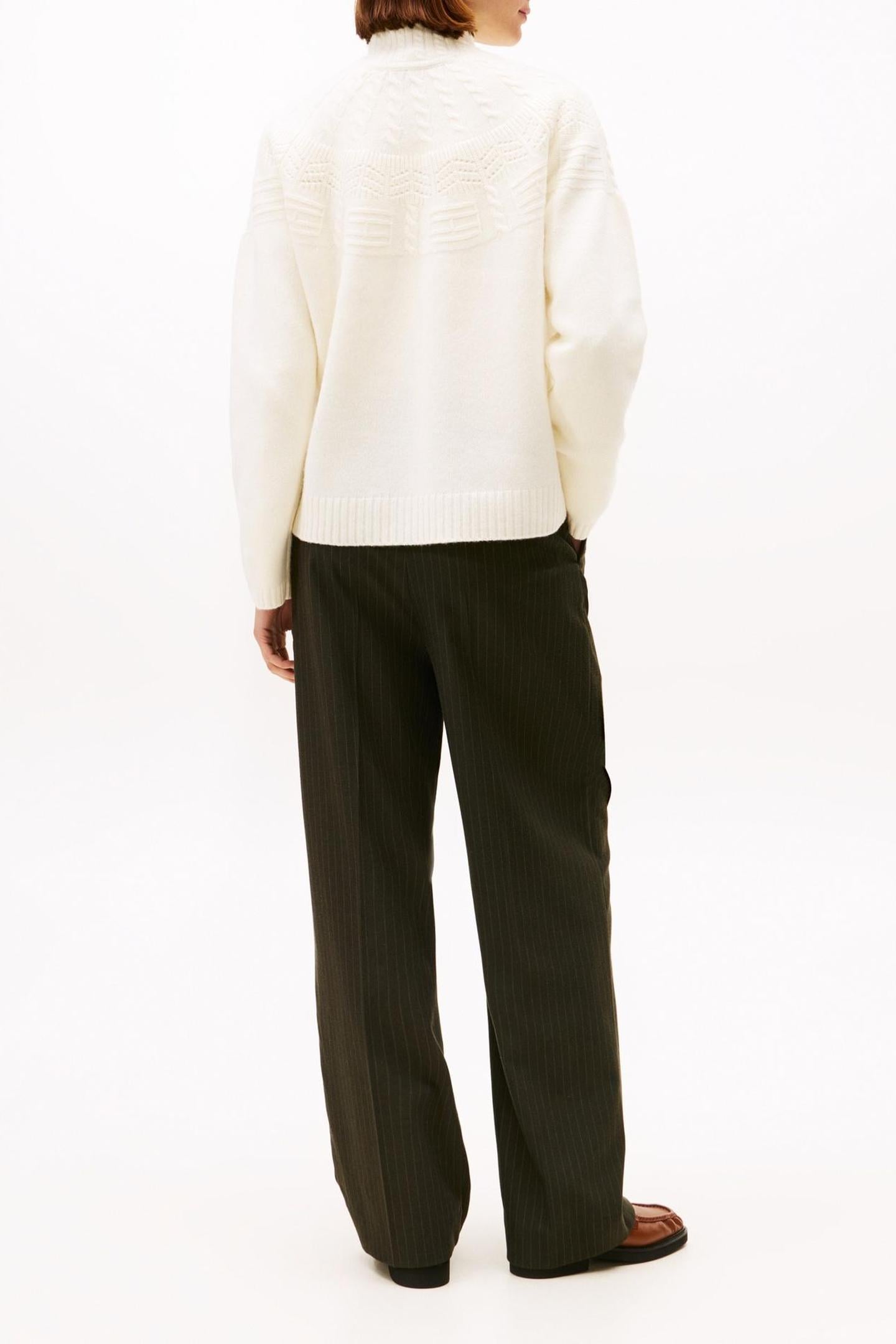 TONAL FAIRISLE MOCK-NECK IVORY PETAL 2