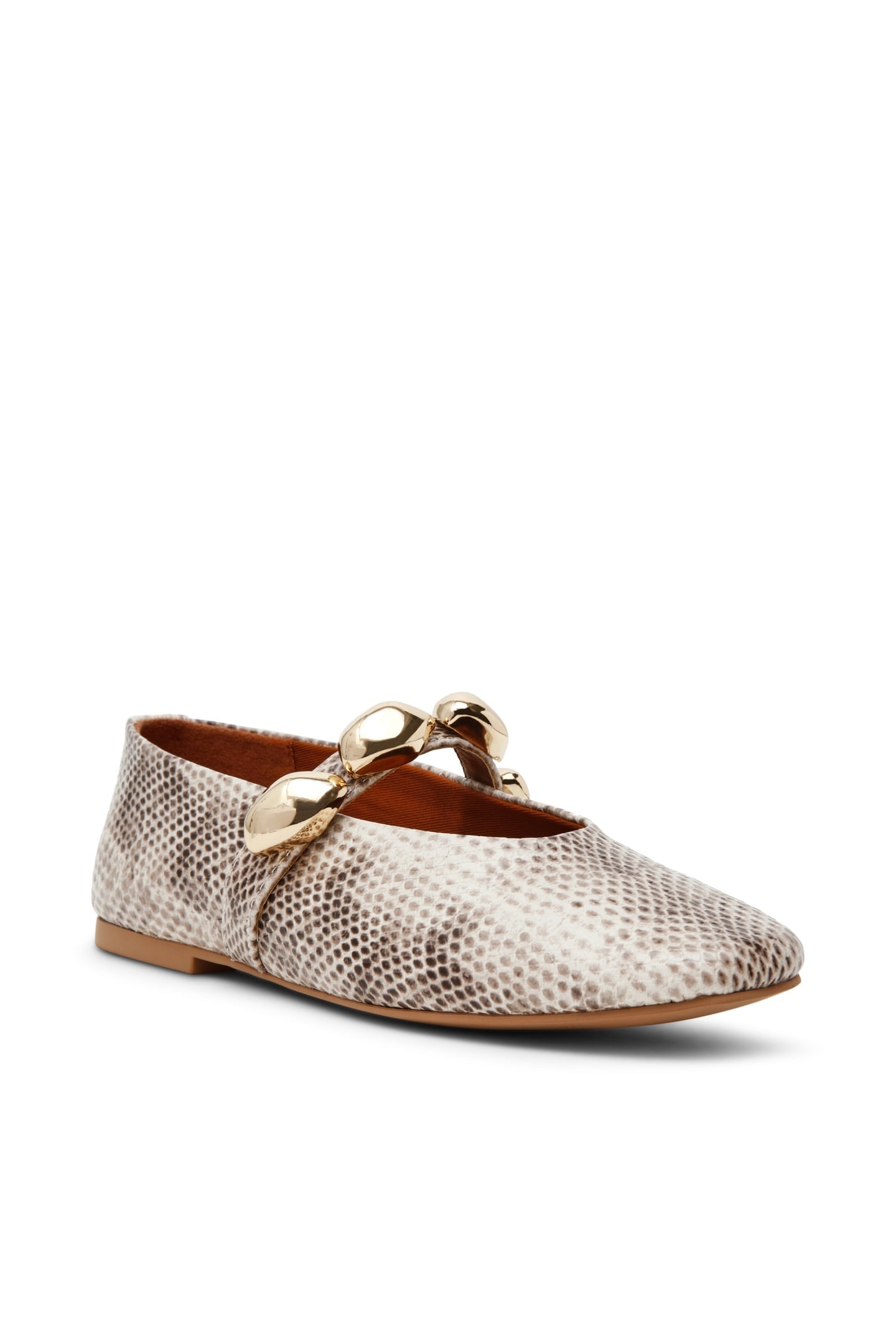 POPPIN FLAT SHOES NATURAL SNAKE 2