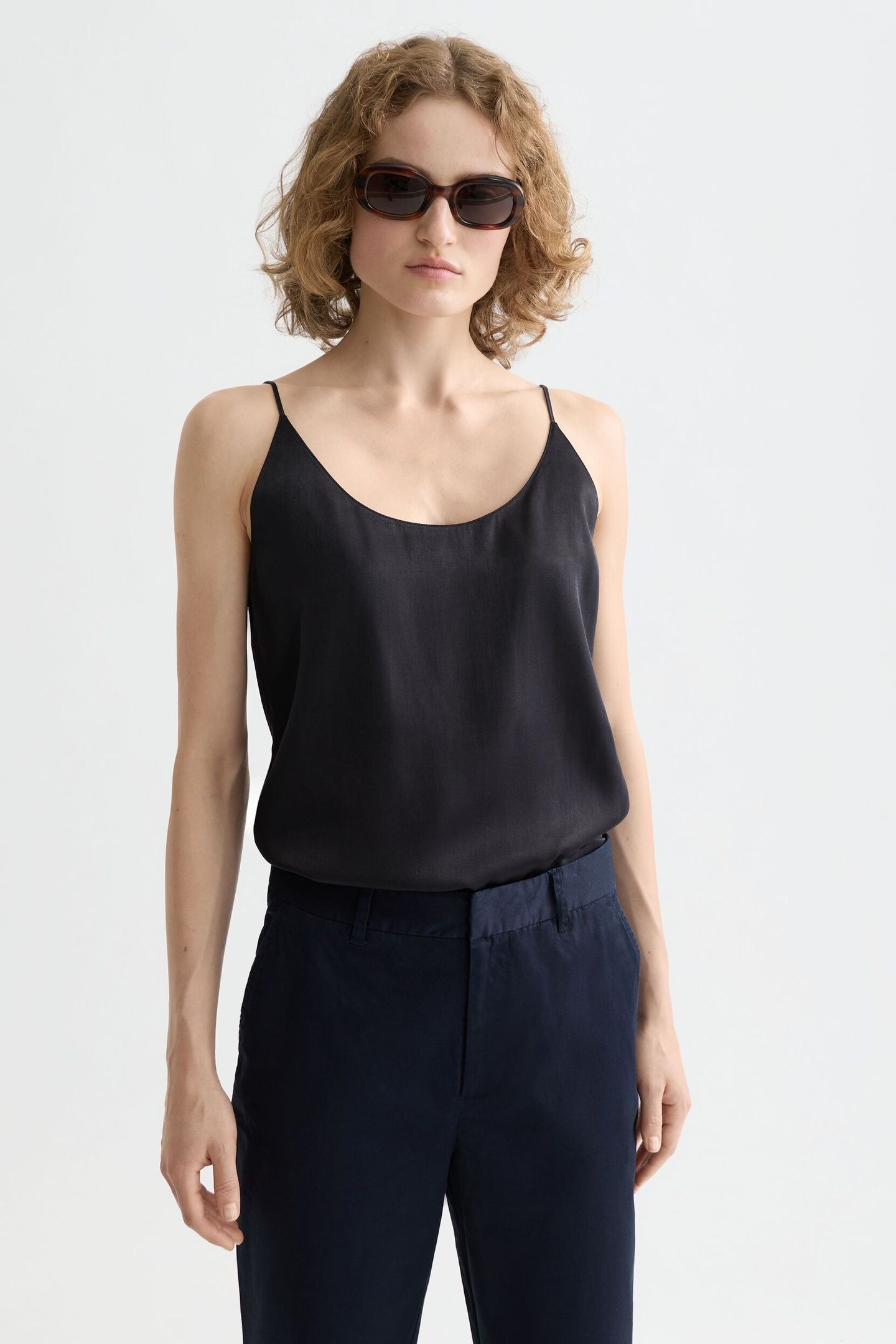 JERSEY WOVEN TANK BLACK 1