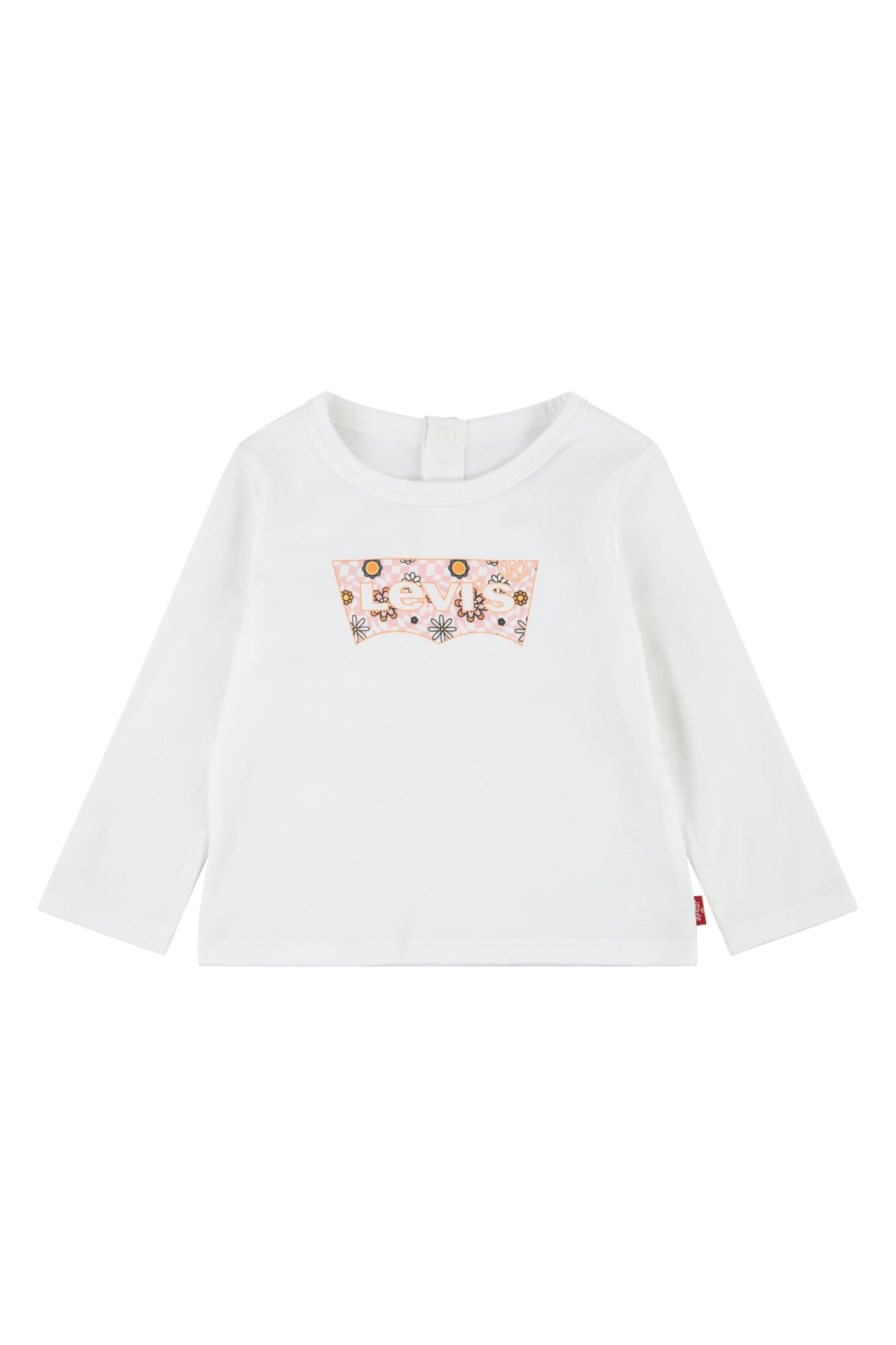 GIRLS BATWING CHECKERBOARD TEE WHITE ALYSSUM 1