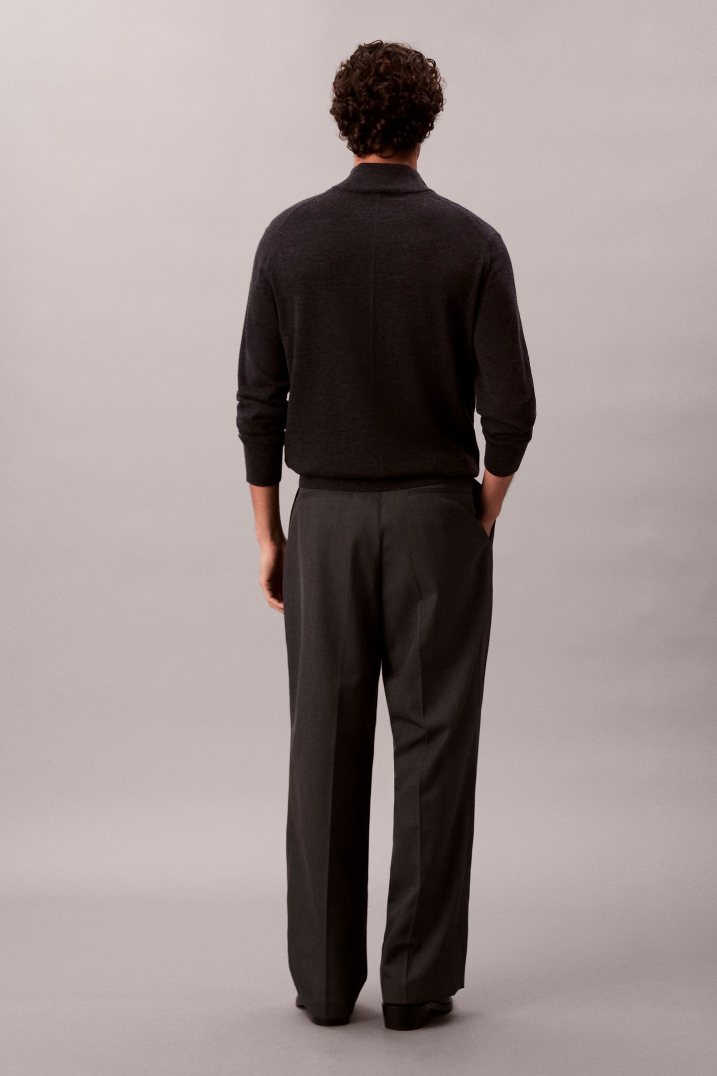 LS 100% MERINO QUARTER ZIP GUNMETAL HEATHER 5