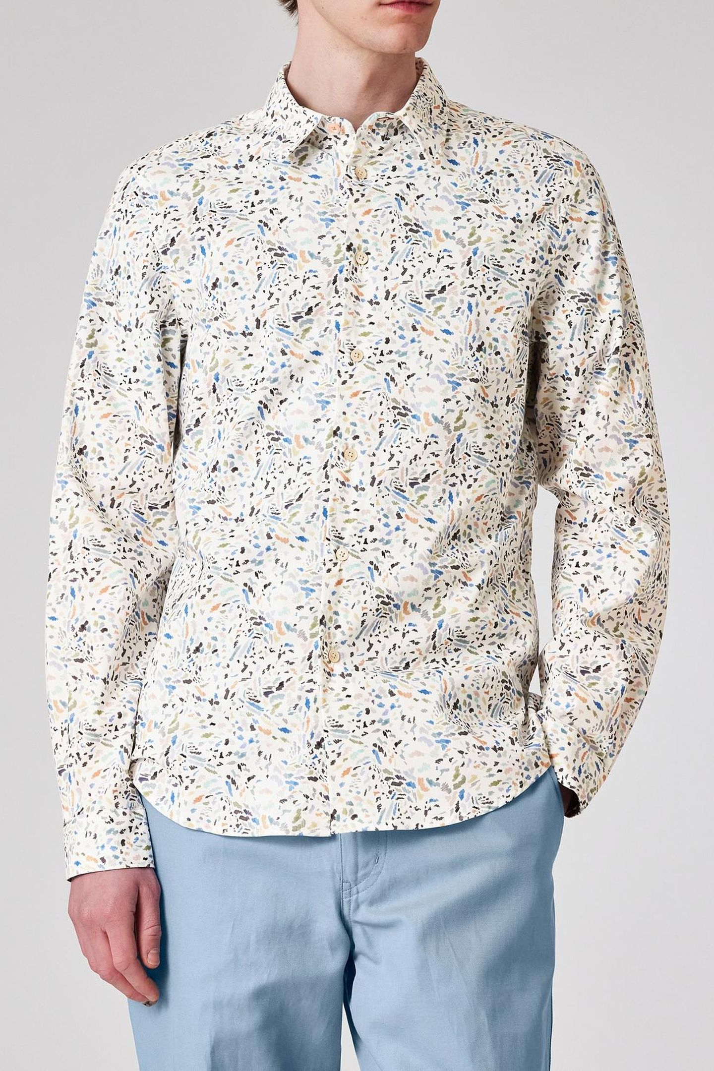 MENS LS TAILORED FIT SHIRT OFF WHITE 1
