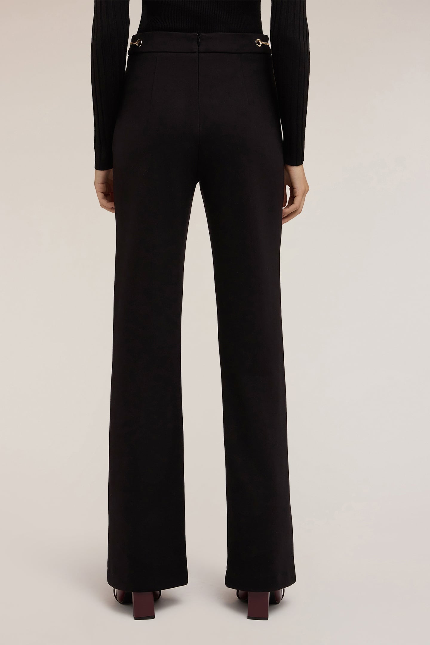 FLARE PANTS WITH EYELET PATTERN BLACK 3