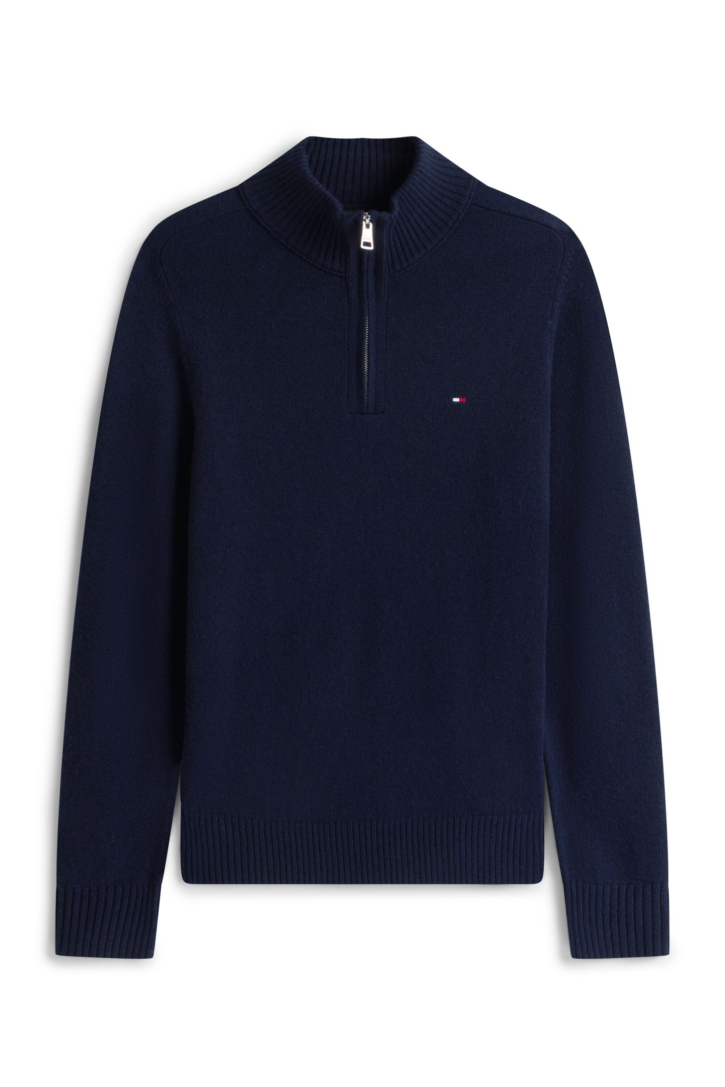 LAMBSWOOL ZIP MOCK NAVY BLUE 4
