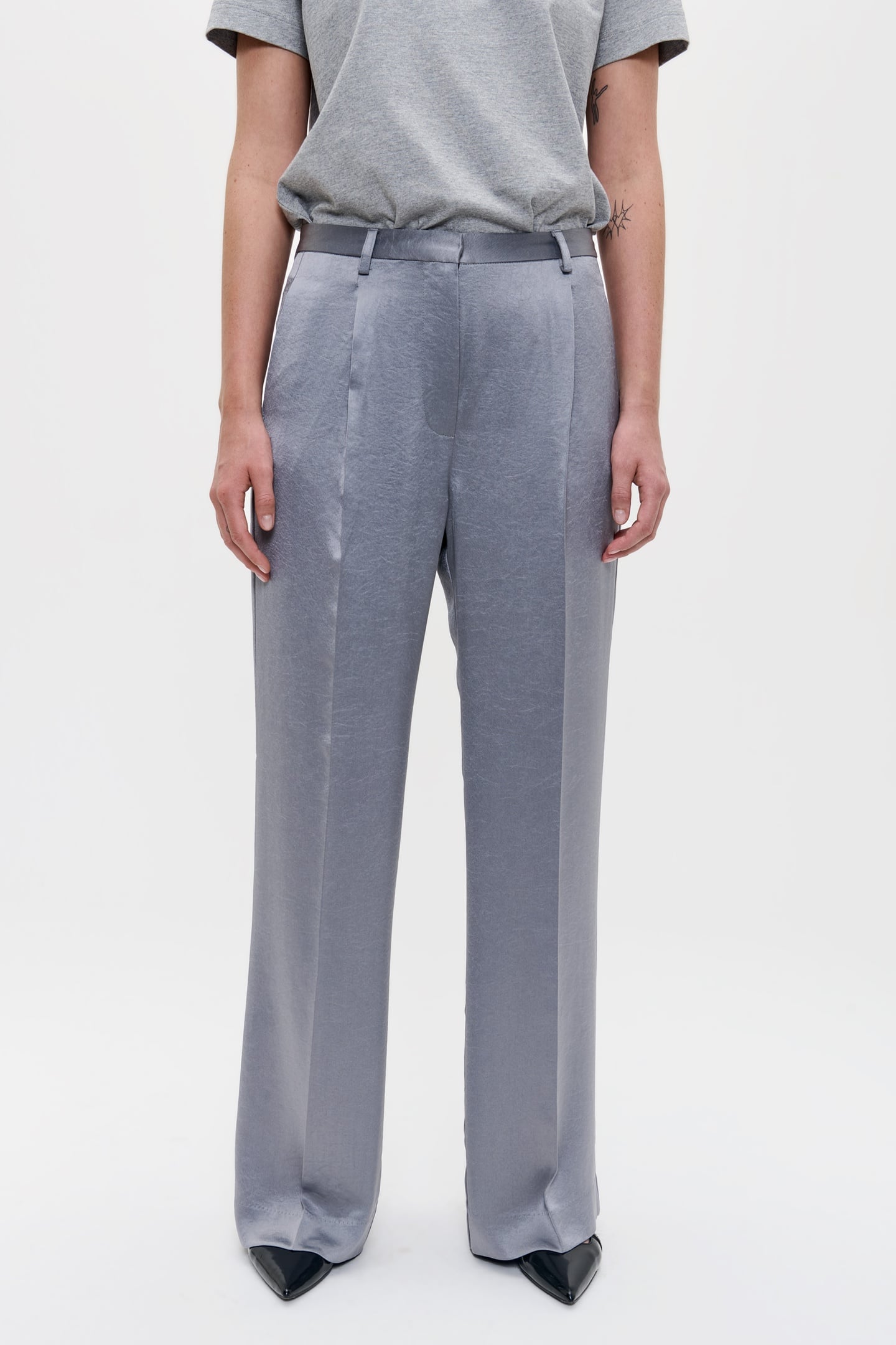 SATIN MADISON PANTS SILVER MINK 2