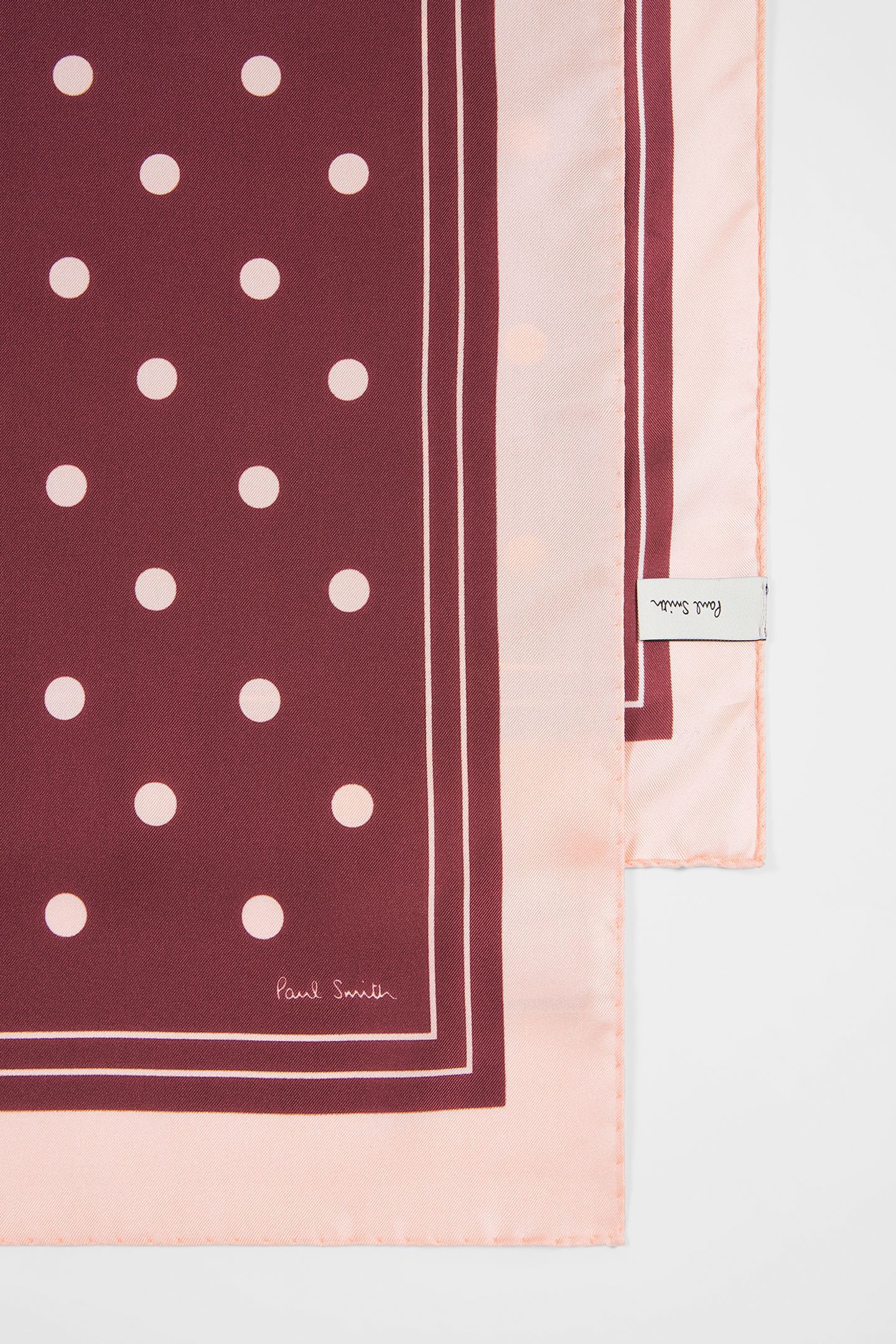 WOMEN SCARF POLKA SILK BUBBLEGUM/RASP 3