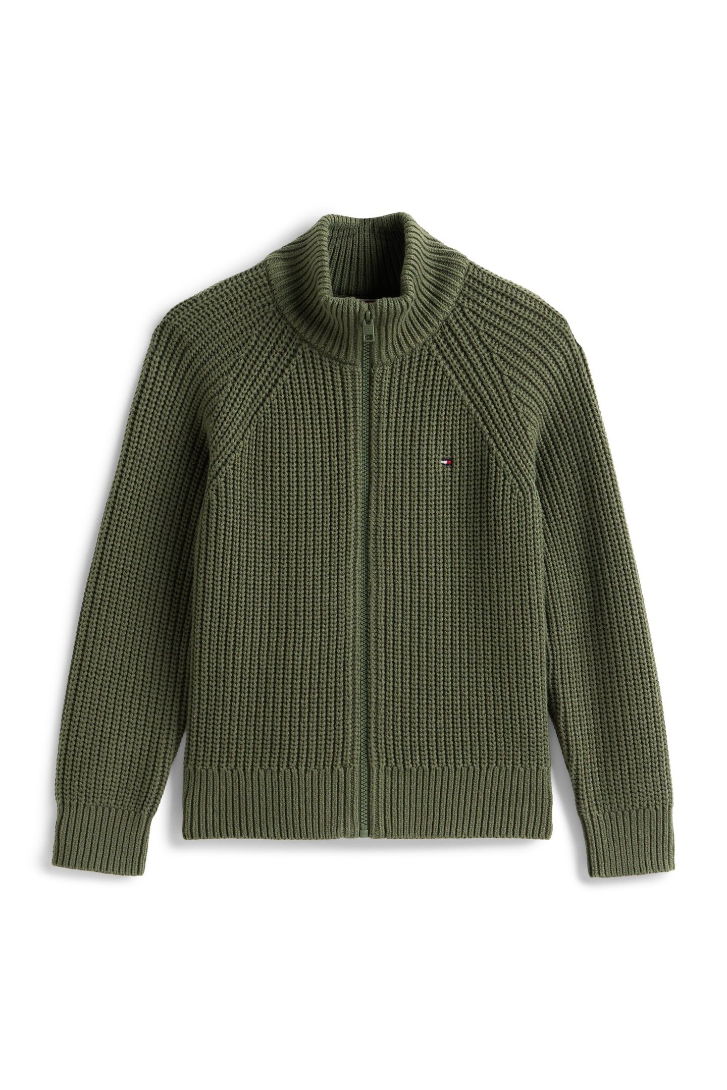BOYS HALF CARDIGAN FULL ZIP PEWTER GREEN 4