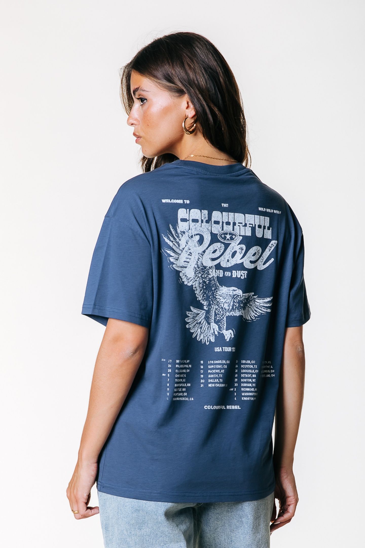 SAND AND DUST TOUR LOOSEFIT TEE DENIM BLUE 2