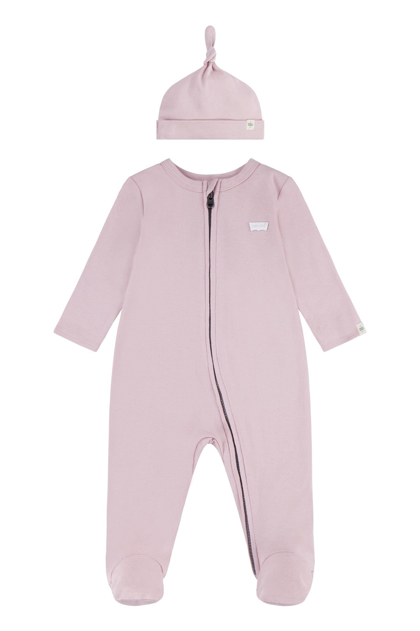 UNISEX FOOTED COVERALL & HAT SET RAPTURE ROSE 1