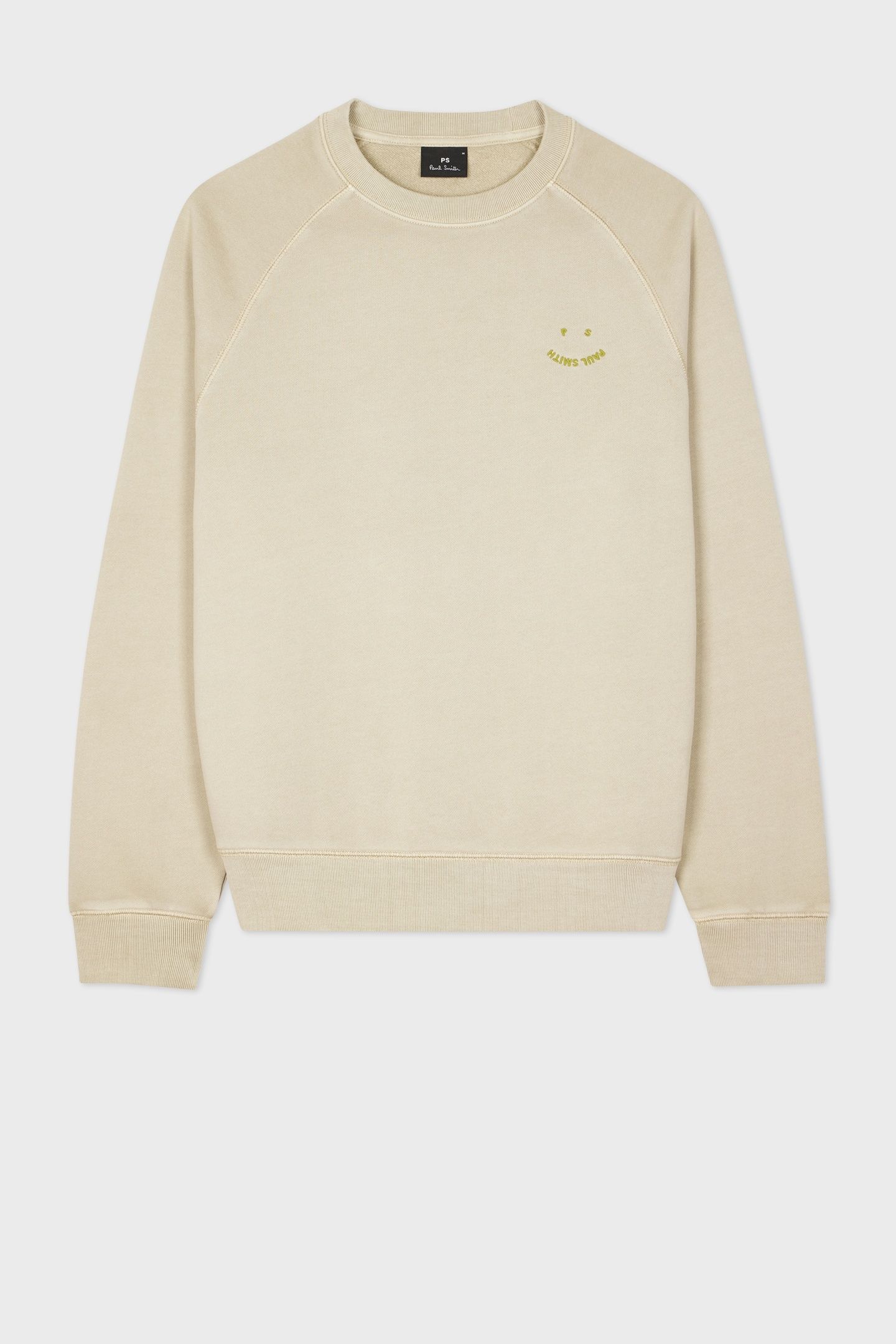 MENS LS SWEATSHIRT PS HAPPY EMB MEDIUM BEIGE 1