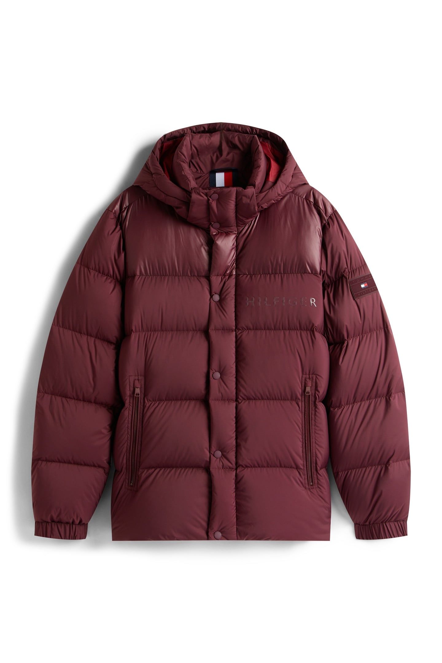 MIX DOWN HOODED PUFFER DEEP BURGUNDY 4