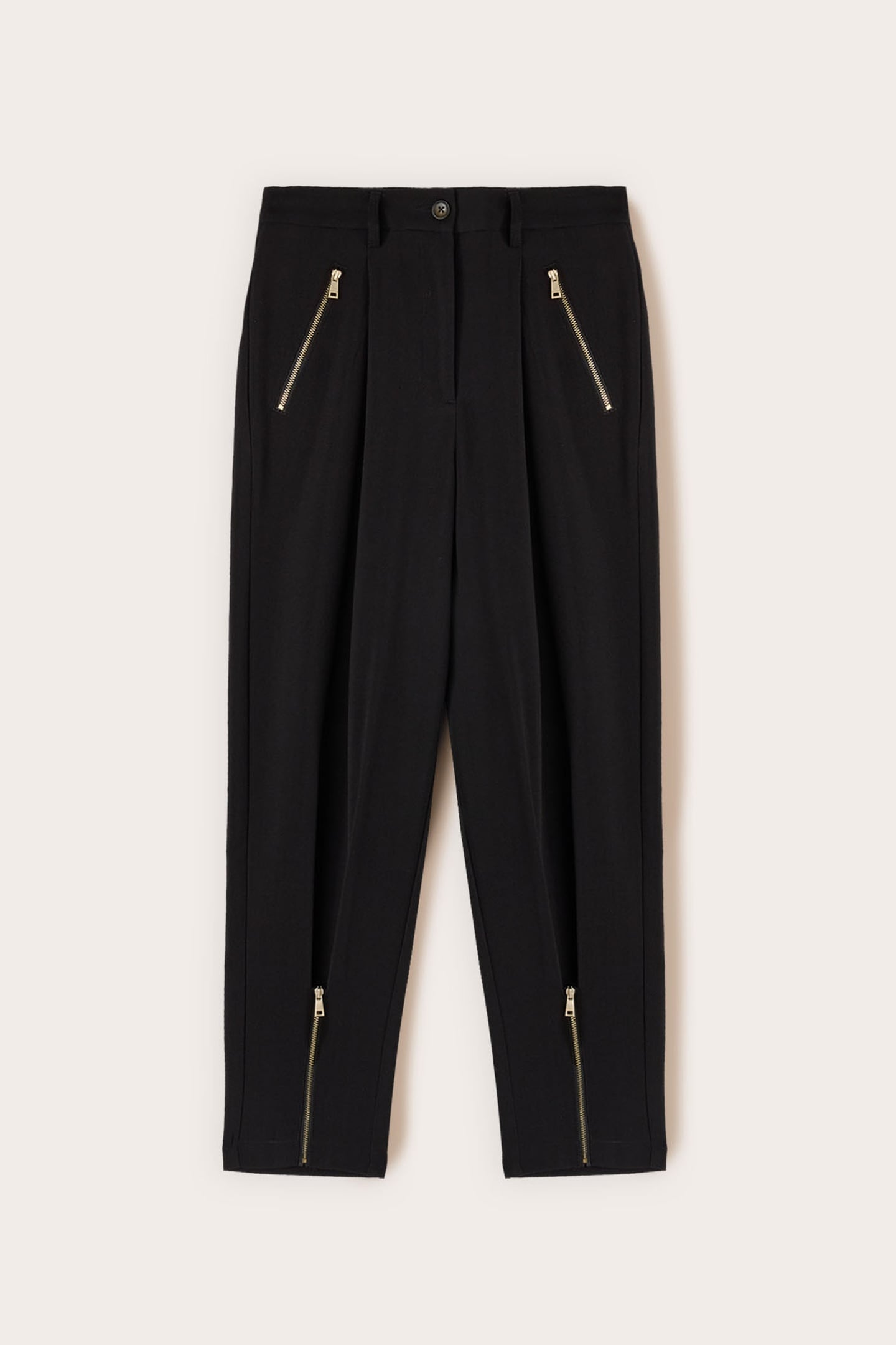 CARROT PANTS WITH ZIP AT THE BOTTOM BLACK 4