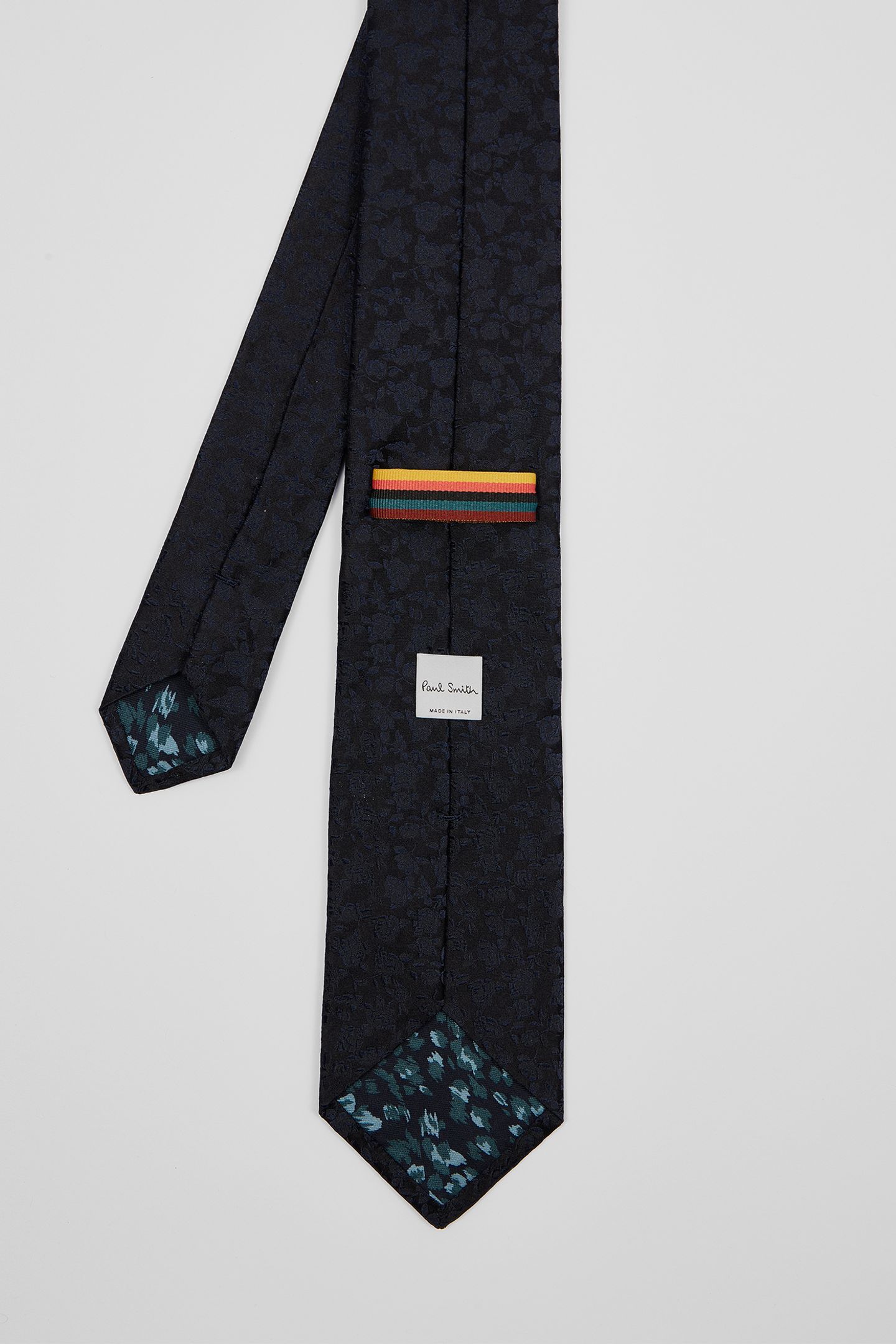 MEN TIE TONAL FLORAL VERY DARK NAVY 5