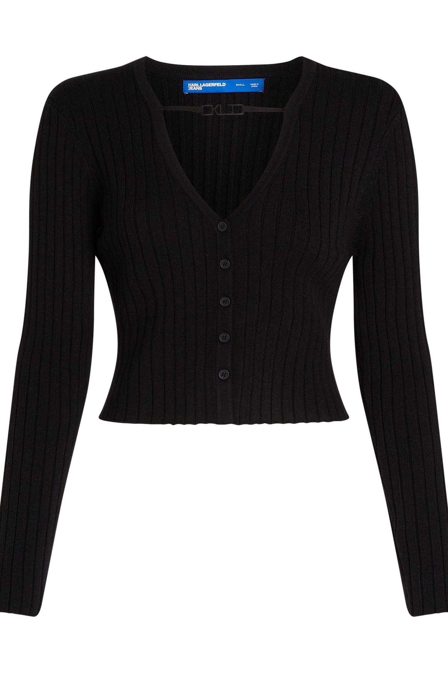 KLJ CROPPED CARDIGAN BLACK 4