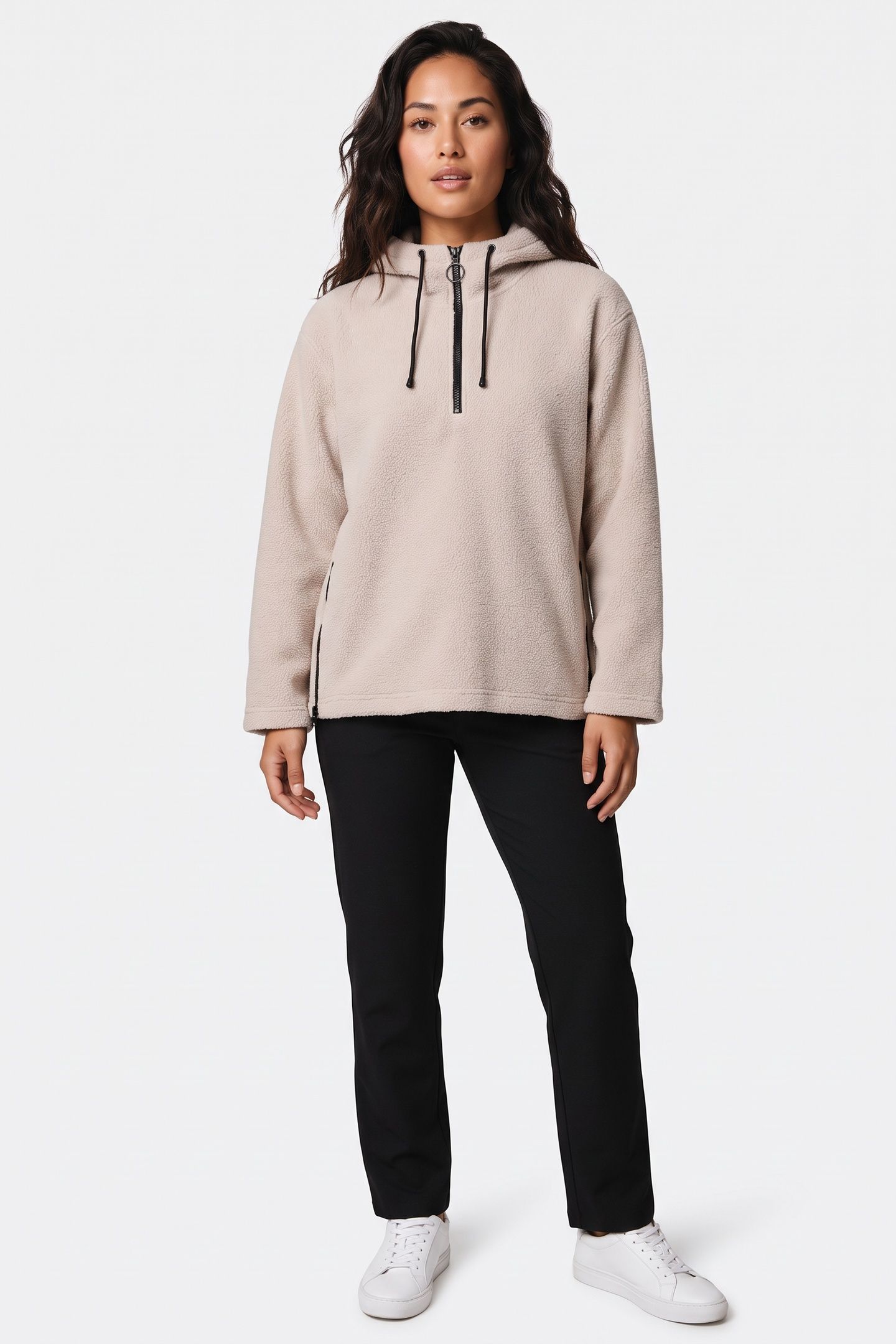 MACK FLEECE HOODIE BEIGE 1
