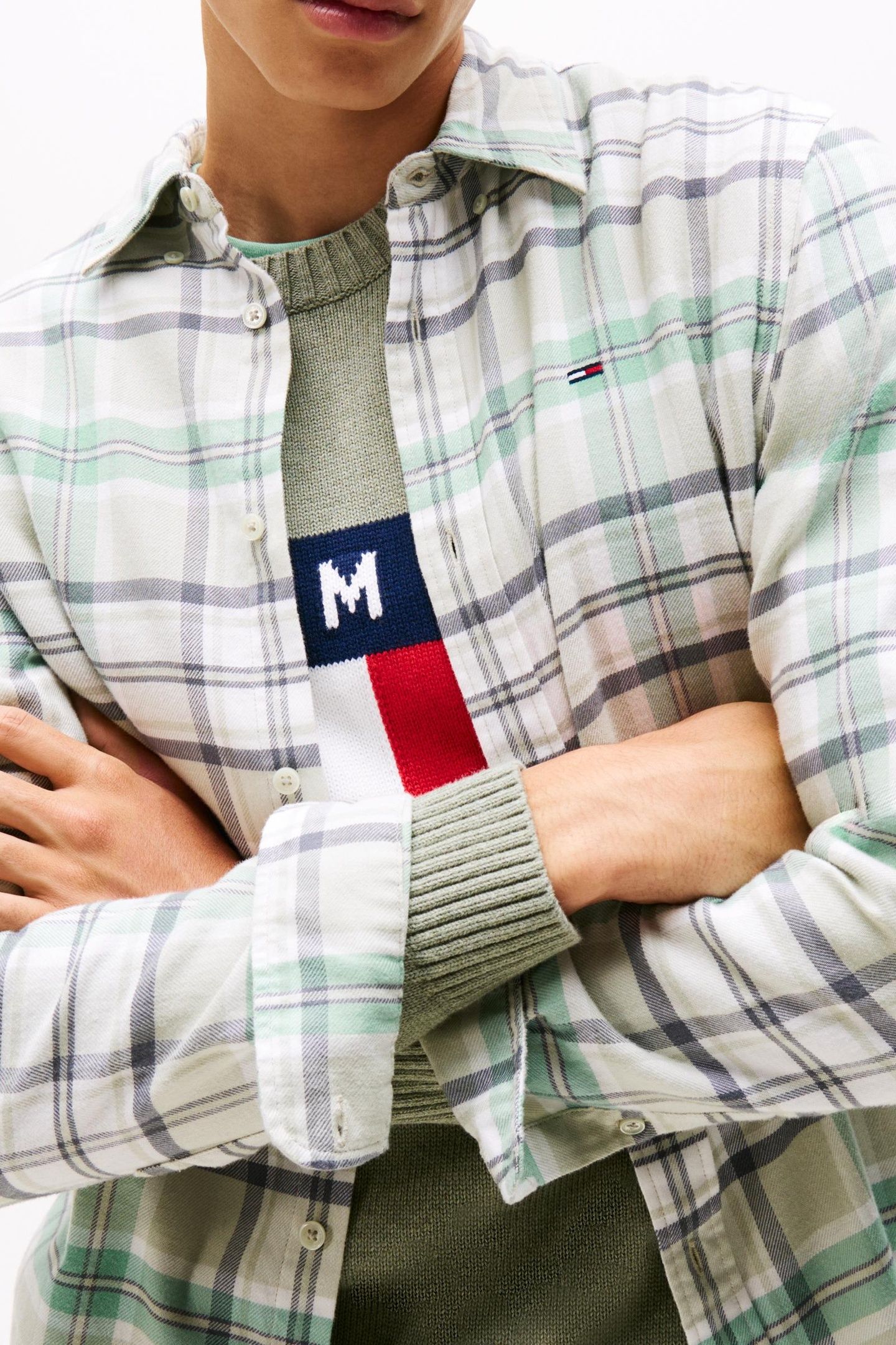 TJM REG FLANNEL CHECKED SHIRT CLOUDY JADE/BIG CHECK 5
