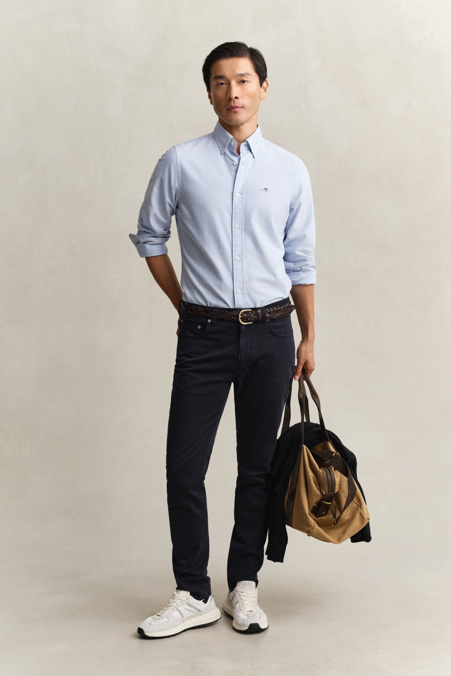 SLIM STRETCH OXFORD SHIRT LIGHT BLUE 3